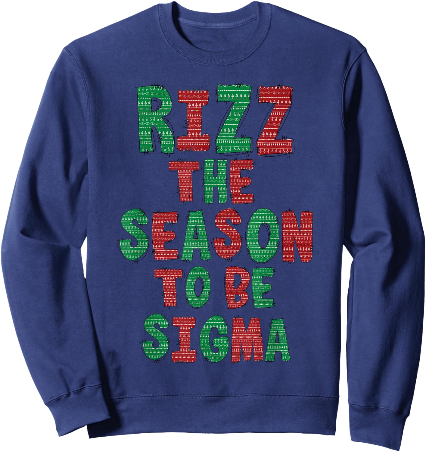 Rizz The Season - Funny Gen Alpha Slang Christmas Teacher Sweatshirt - Sweatshirt | Navy