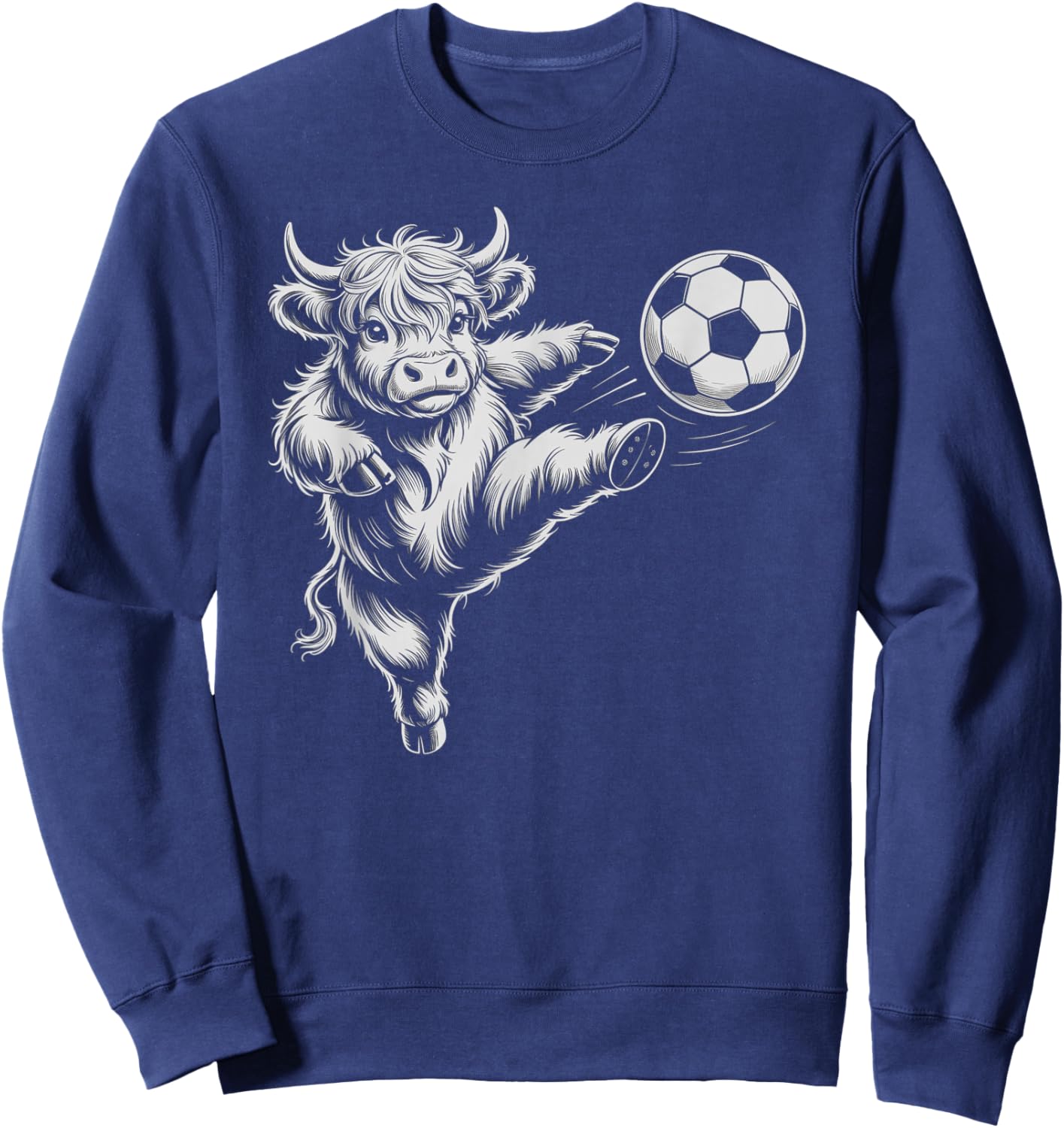 Funny Soccer Heifer Just Girl Who Loves Highland Cows Play Sweatshirt - Sweatshirt | Navy