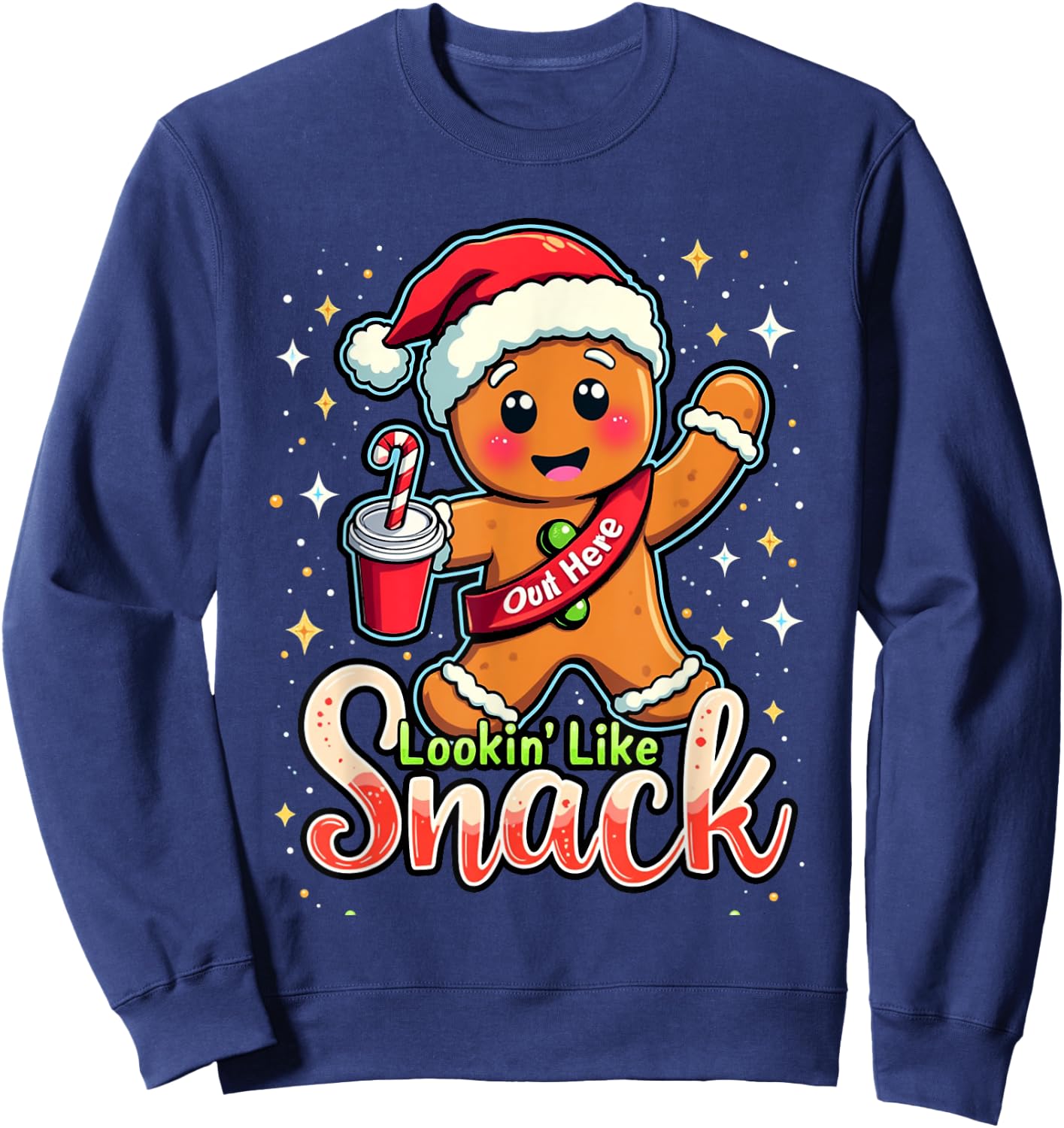 out here looking like a snack christmas funny BouJee Xmas Sweatshirt - Sweatshirt | Navy