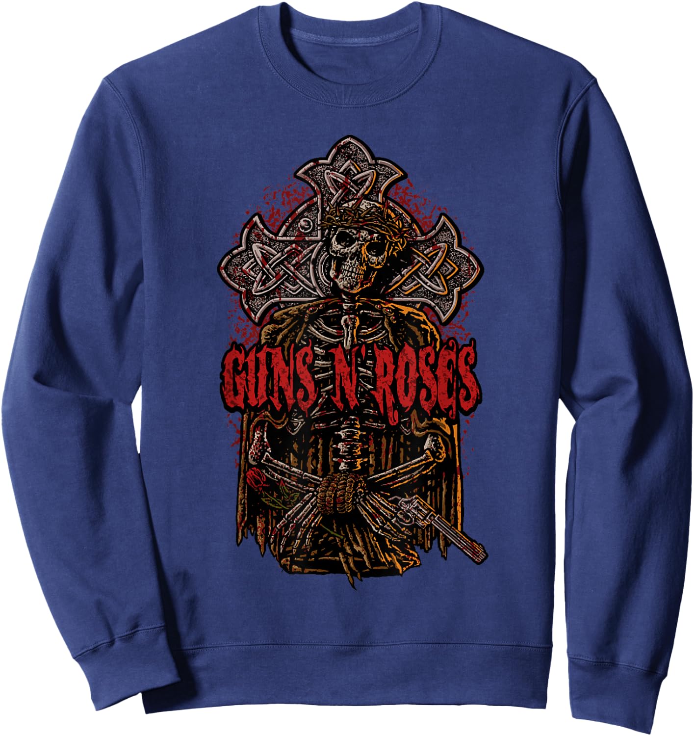Guns N' Roses Official Skeletous Sweatshirt - Sweatshirt | Navy