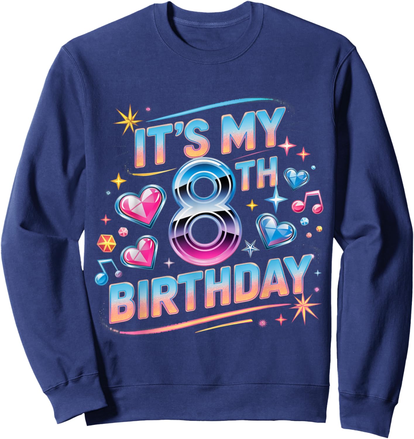 K-Pop Birthday Girl K Pop It's My 8th Birthday Sweatshirt - Sweatshirt | Navy
