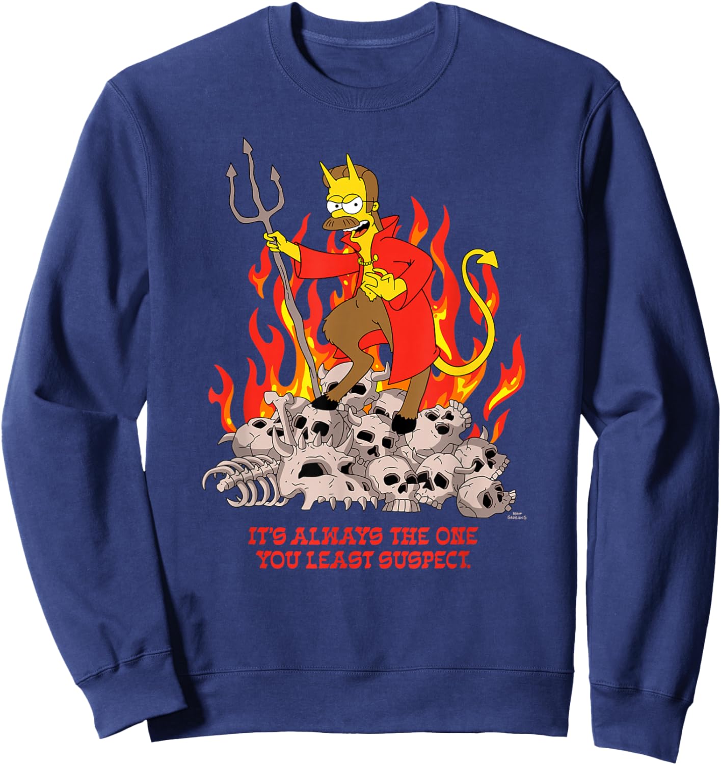 The Simpsons Devil Flanders Least Suspect Sweatshirt - Sweatshirt | Navy