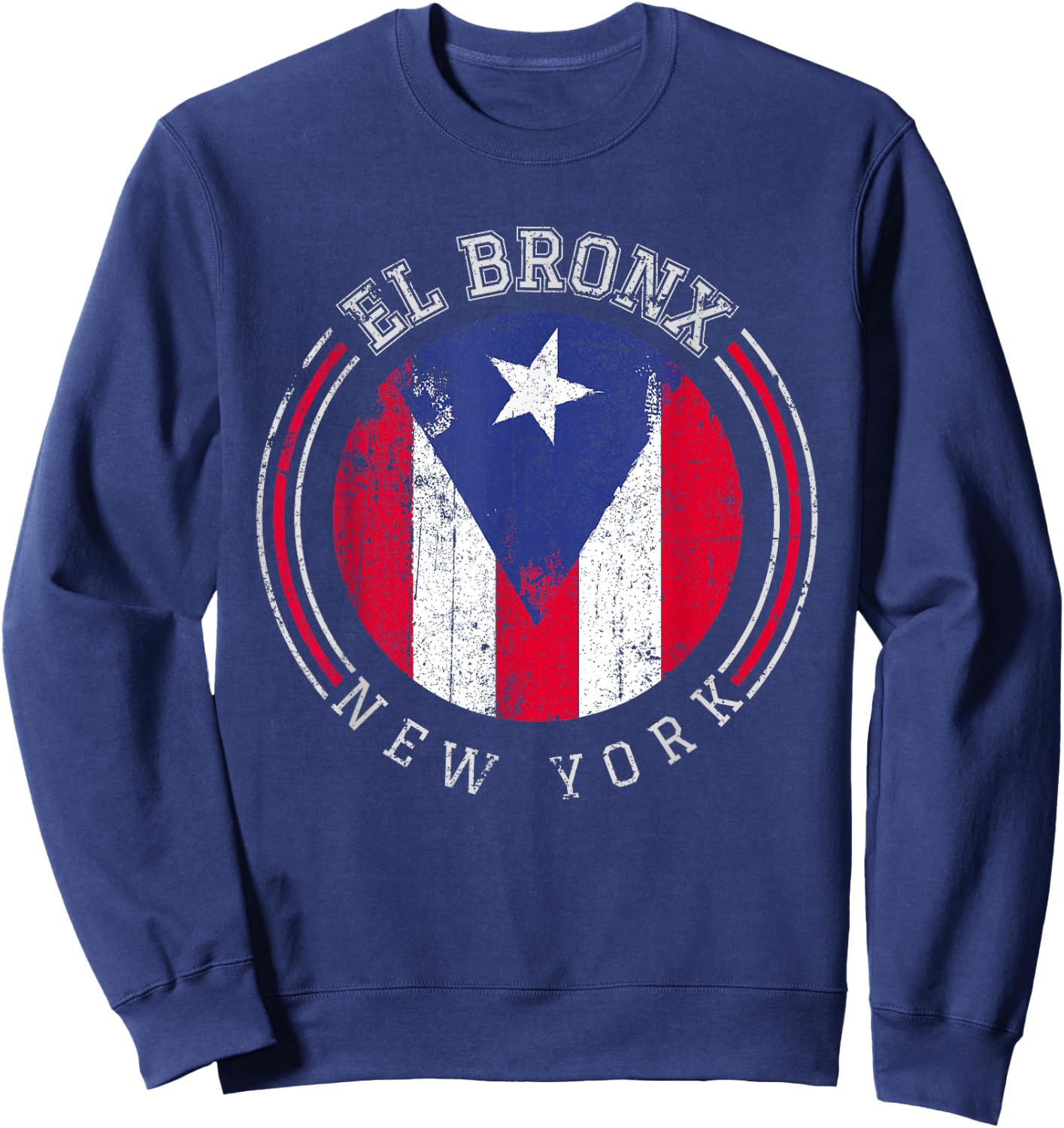 El Bronx design - Puerto Rico boricua bandera Flag Varsity Sweatshirt - Sweatshirt | Navy