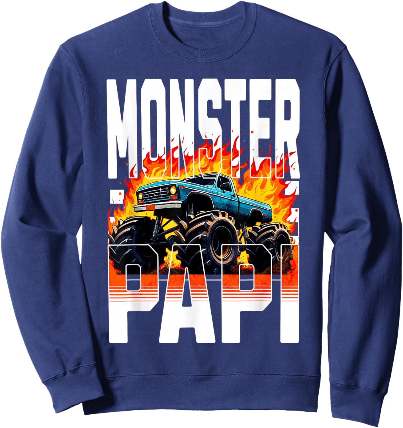 Monster Truck Papi Family Matching Monster Truck Fans Sweatshirt - Sweatshirt | Navy