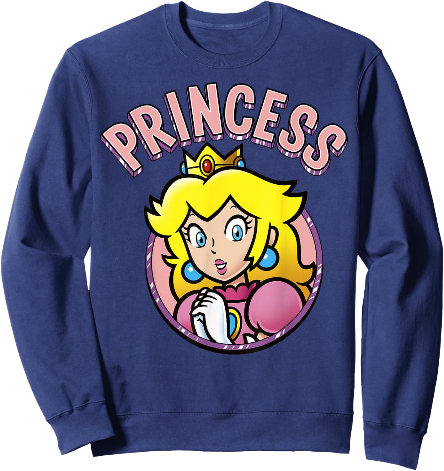 Super Mario Peach The Princess Portrait Sweatshirt - Sweatshirt | Navy