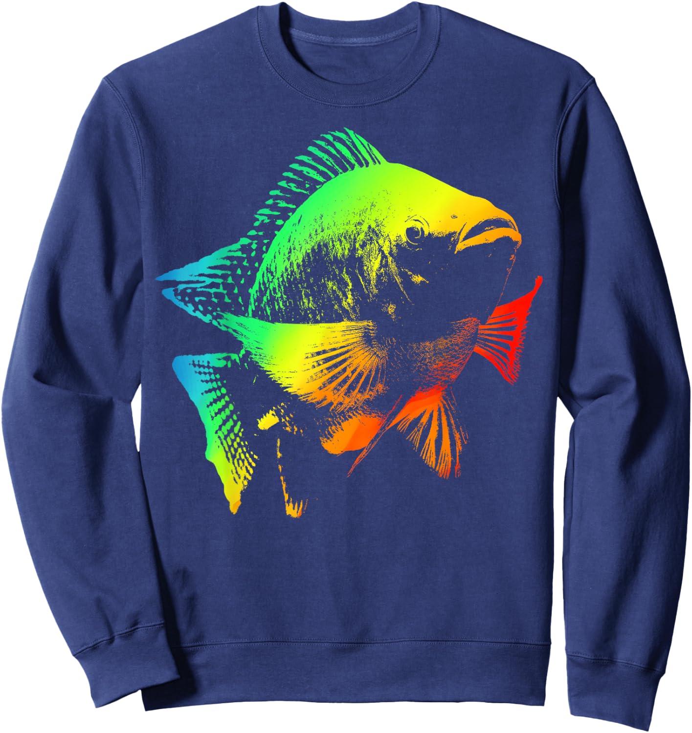 TILAPIA Colorful Rainbow Retro Sweatshirt - Sweatshirt | Navy