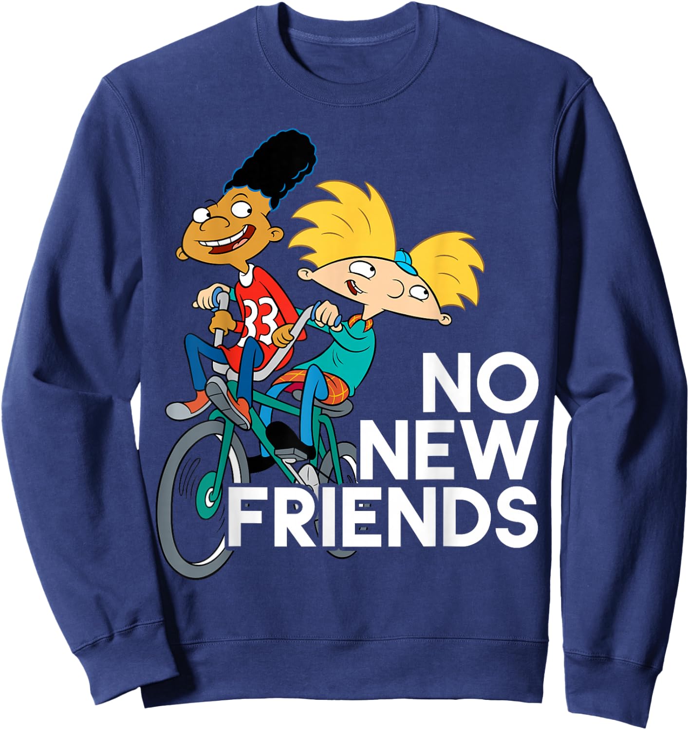 Nickelodeon Hey Arnold! No New Friends Sweatshirt - Sweatshirt | Navy