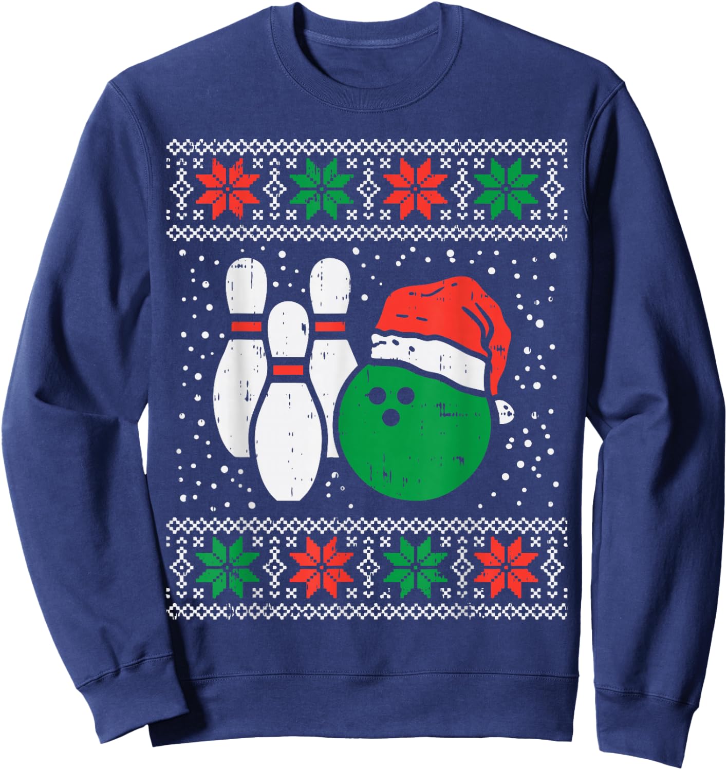 Bowling Ugly Christmas Sweater Sport Bowls Xmas Men Gift Sweatshirt - Sweatshirt | Navy