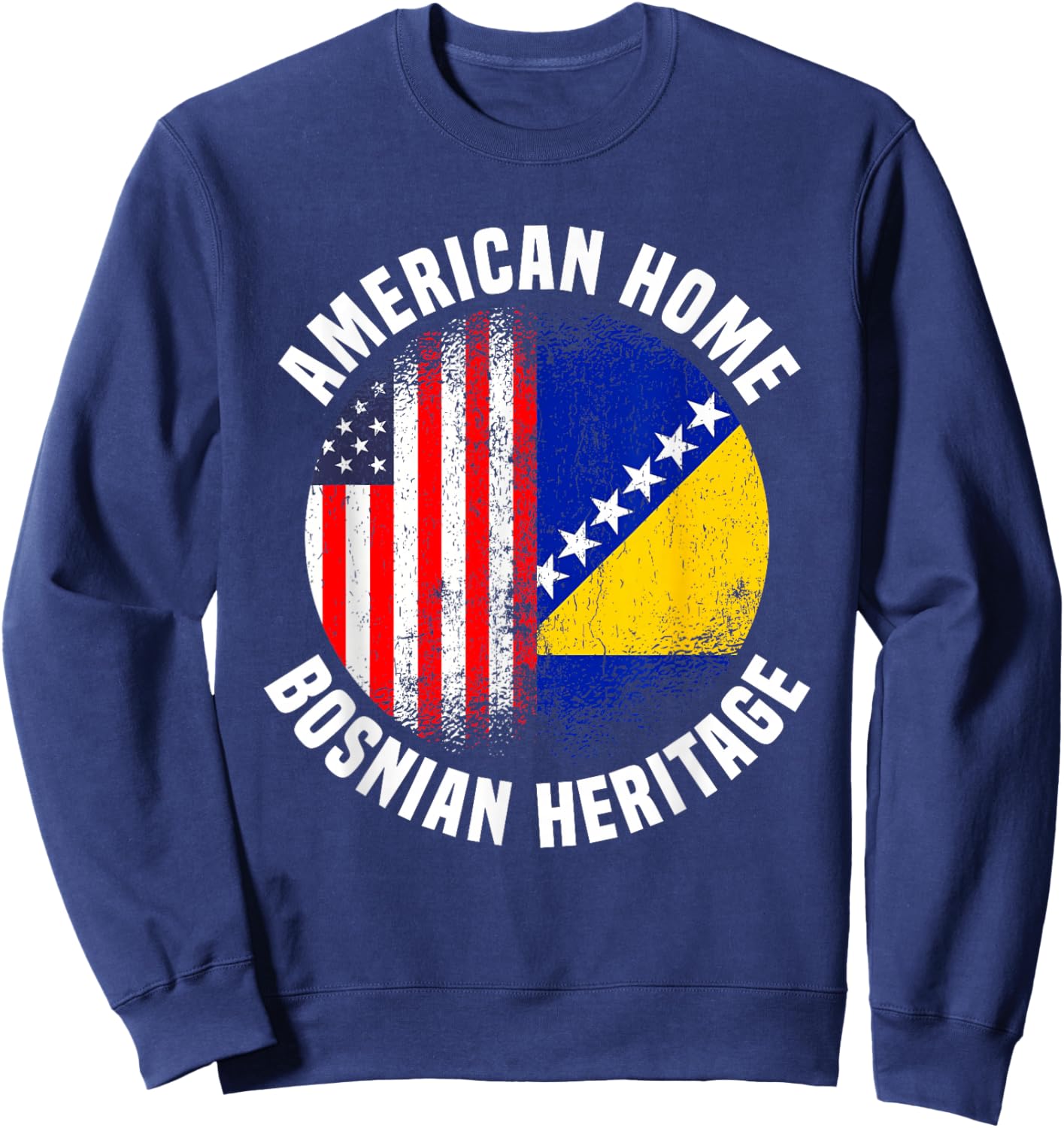Bosnia Outfit & Women US American Bosnian Flag Sweatshirt - Sweatshirt | Navy