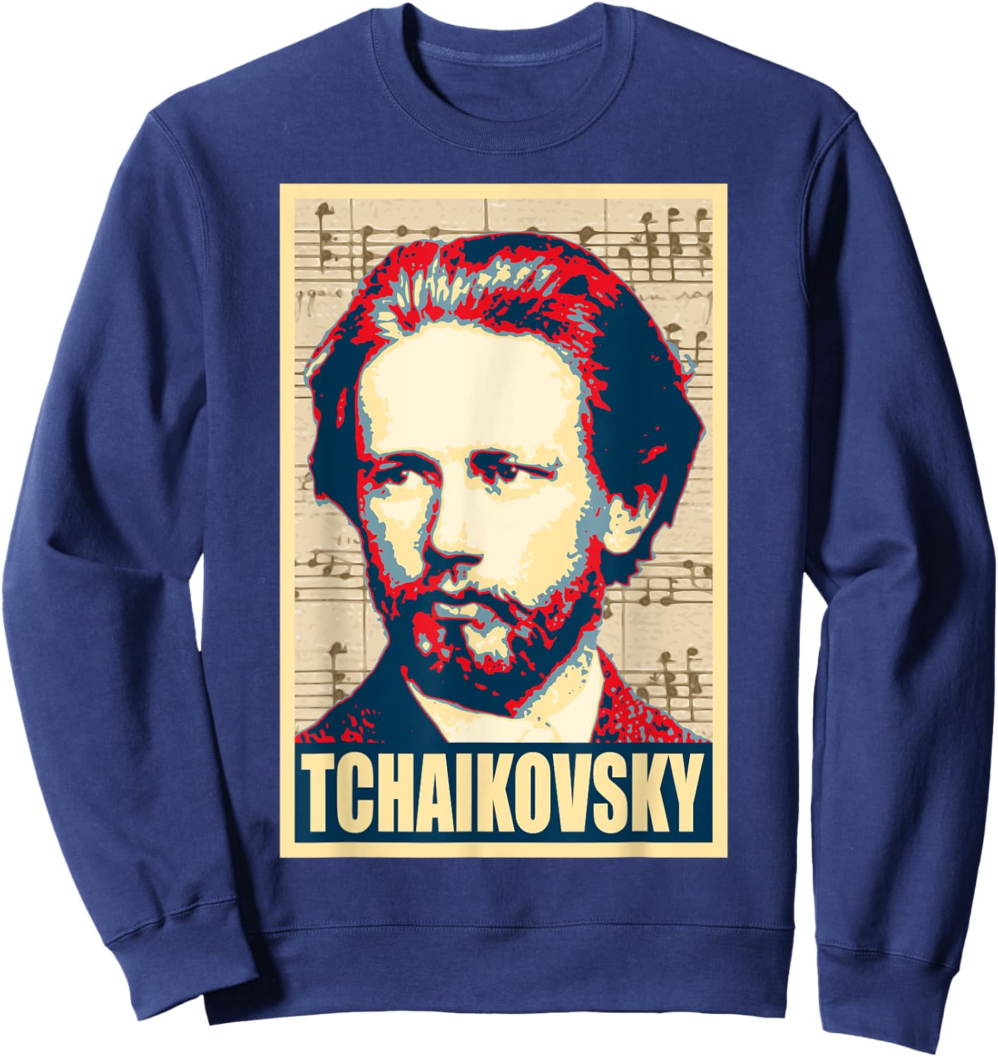 Tchaikovsky Classical Music Notes Composer Sweatshirt - Sweatshirt | Navy