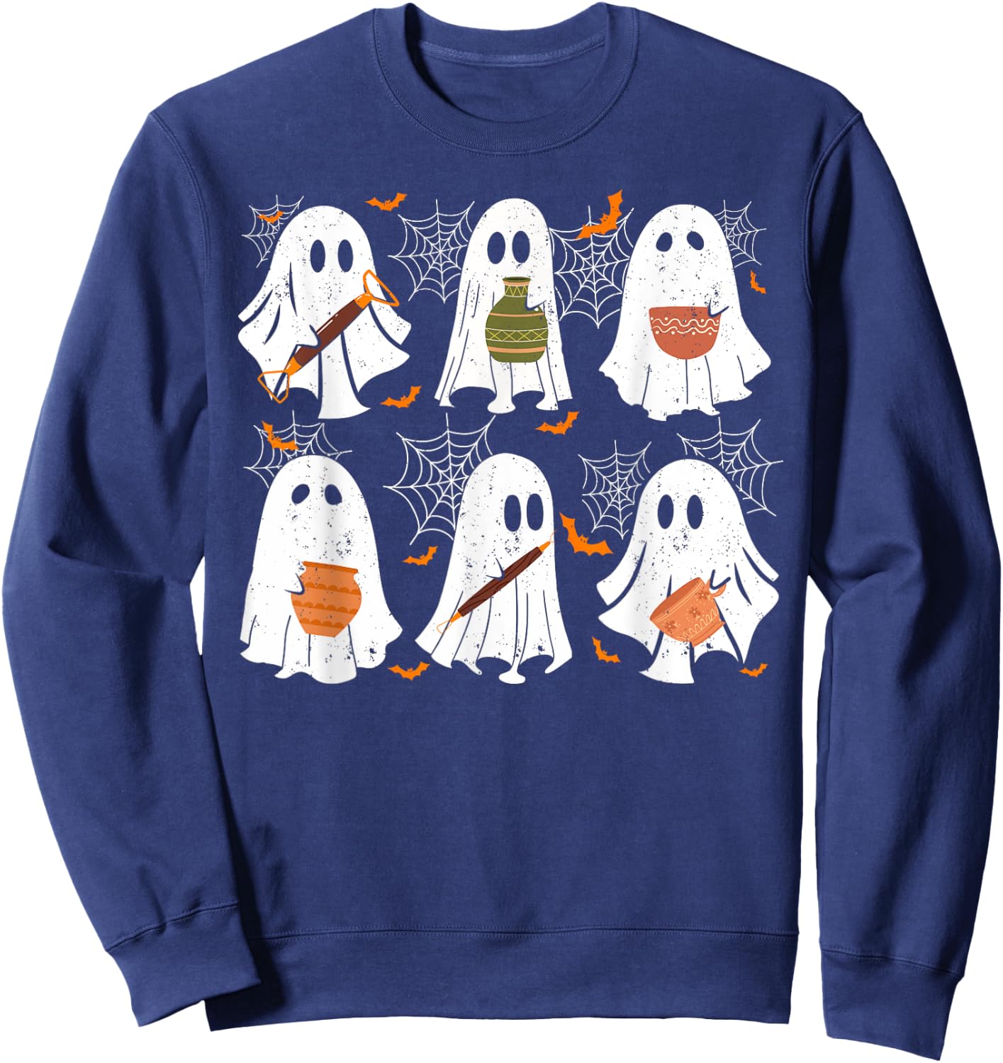 Pottery Ghost Ceramic Artist Halloween Costume Women Sweatshirt - Sweatshirt | Navy
