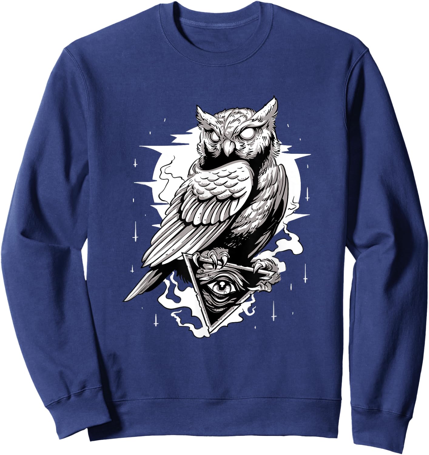 Owl Pyramid Secret Illuminati Owl Conspiracy Shirt Sweatshirt - Sweatshirt | Navy
