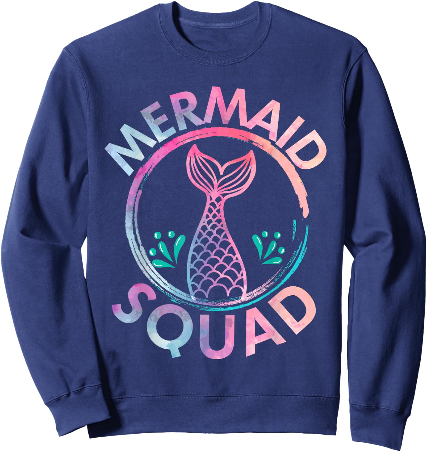 Mermaid Birthday Squad Party Matching Sweatshirt - Sweatshirt | Navy