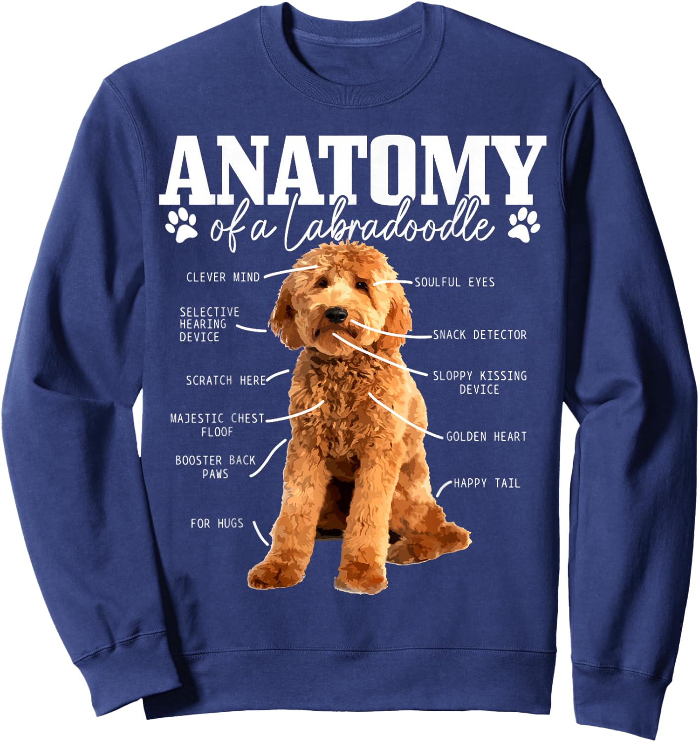 Labradoodle Anatomy Funny Cute Doodle Dog Mom Sweatshirt - Sweatshirt | Navy
