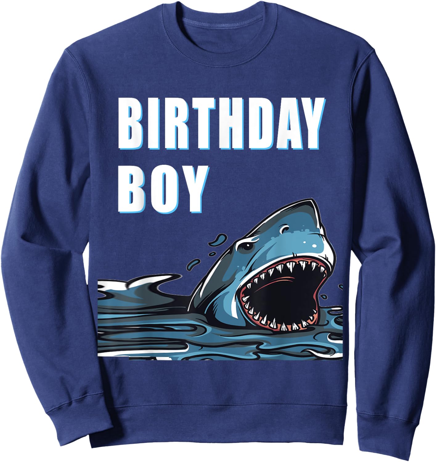 Shark Birthday Boy Shirt Shark Lover Birthday Gifts Sweatshirt - Sweatshirt | Navy