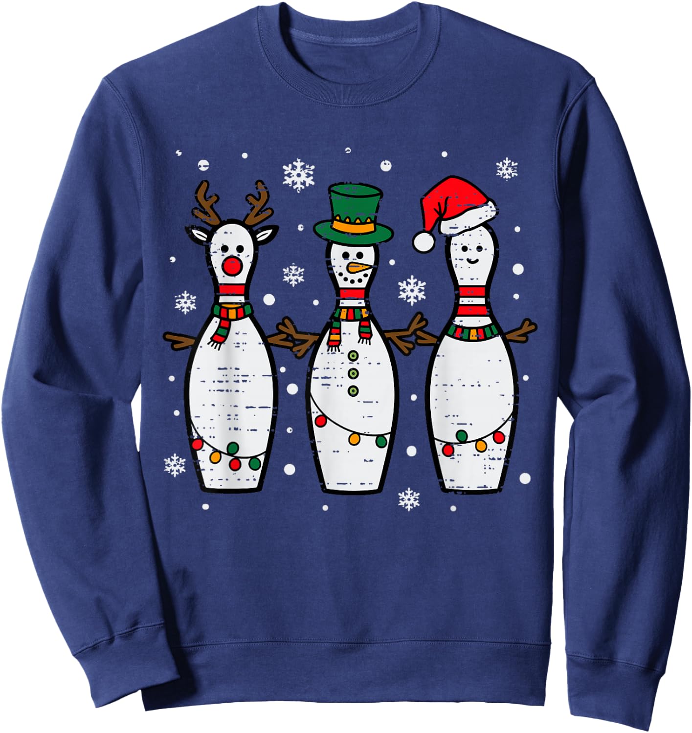 Christmas Bowling Hat Santa Bowler Xmas Sport Men Women Kids Sweatshirt - Sweatshirt | Navy