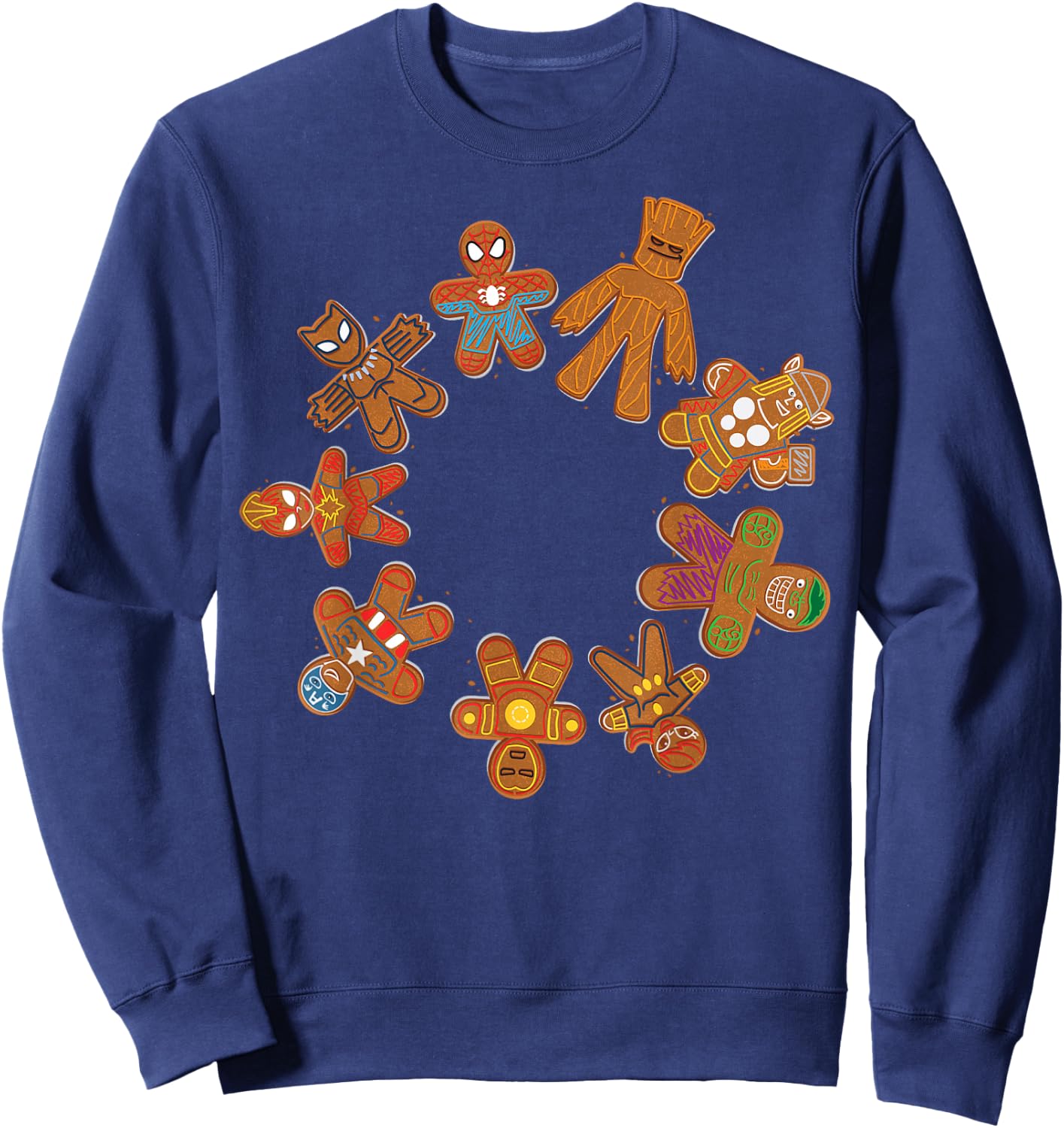 Marvel Avengers Gingerbread Cookie Circle Sweatshirt - Sweatshirt | Navy