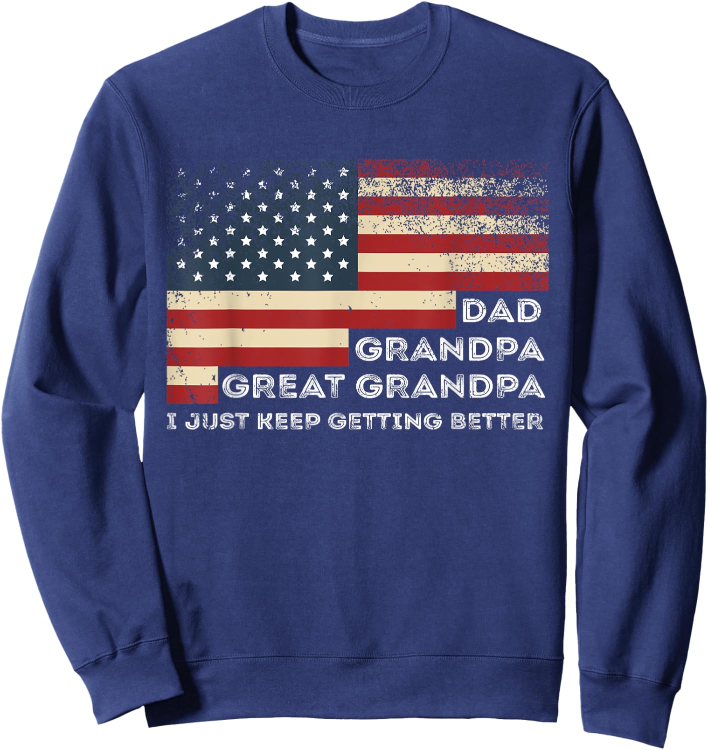 Fathers Day from Grandkids Dad Grandpa Great Grandpa Sweatshirt - Sweatshirt | Navy