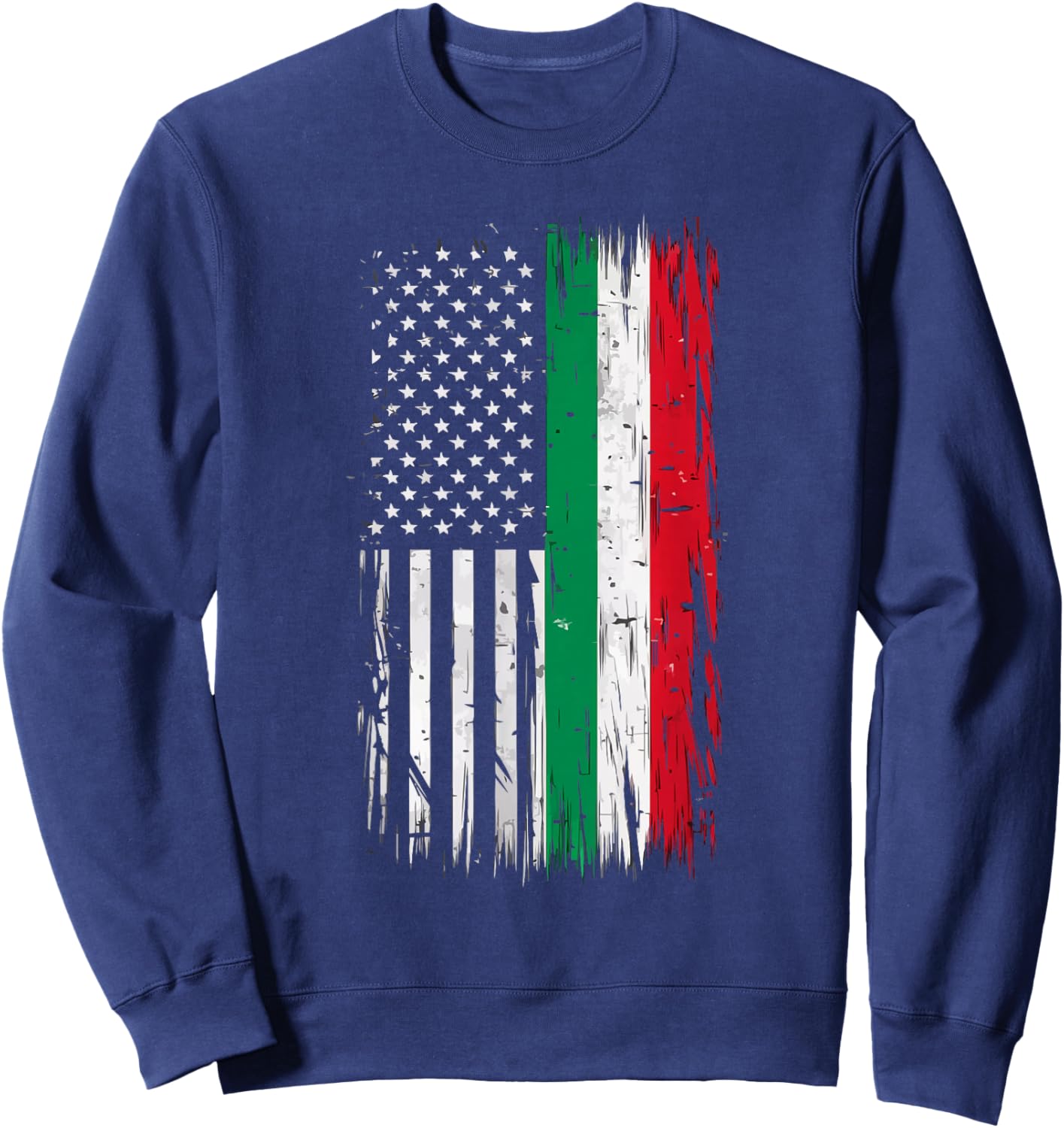 Half Italian Half American USA Flag Italy America Sweatshirt - Sweatshirt | Navy