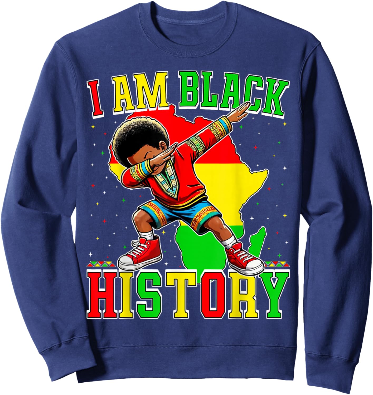 I Am Black History Dabbing Kid Black History Month Kids Boys Sweatshirt - Sweatshirt | Navy