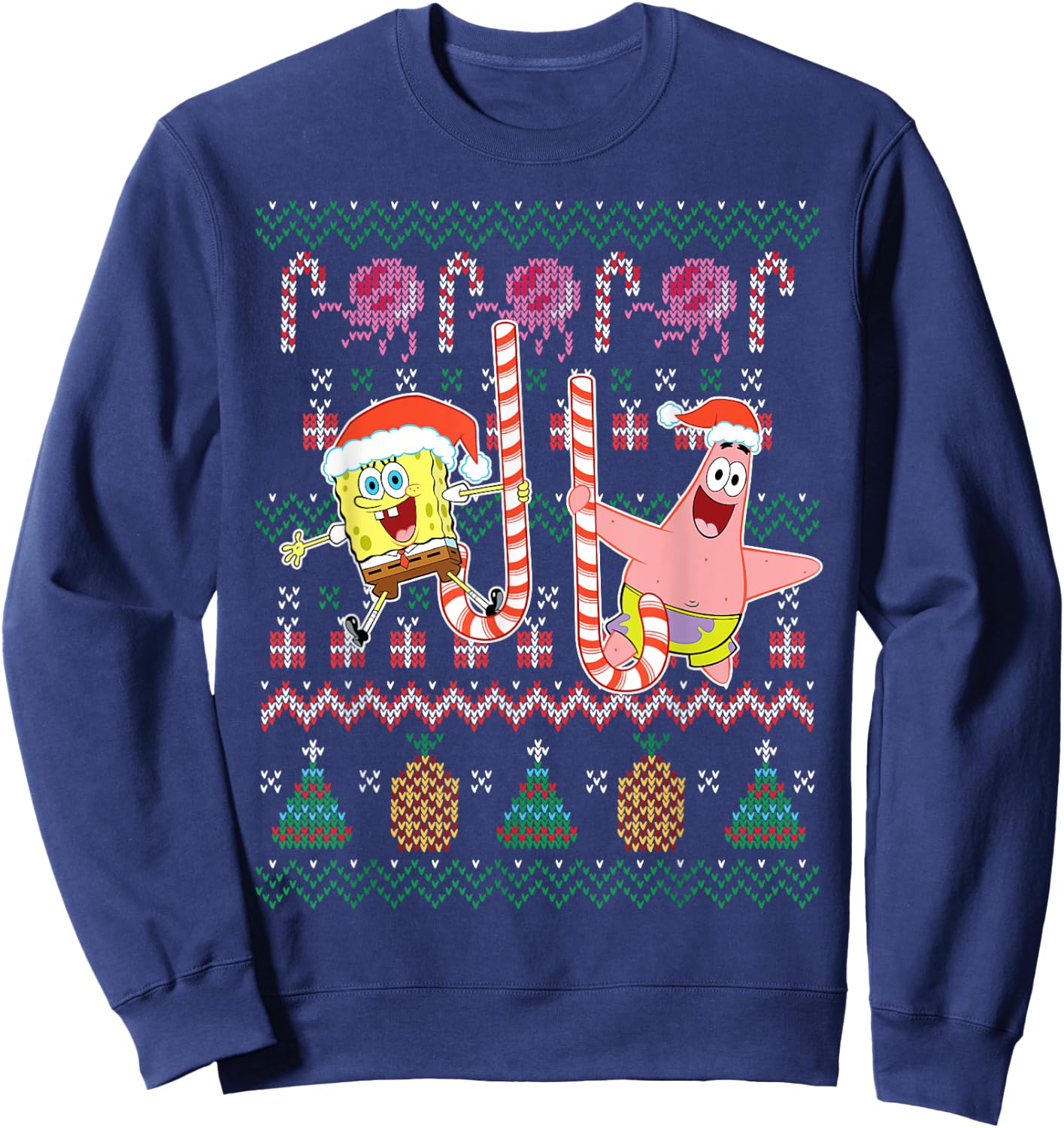 Spongebob SquarePants & Patrick Holiday Sweater Sweatshirt - Sweatshirt | Navy