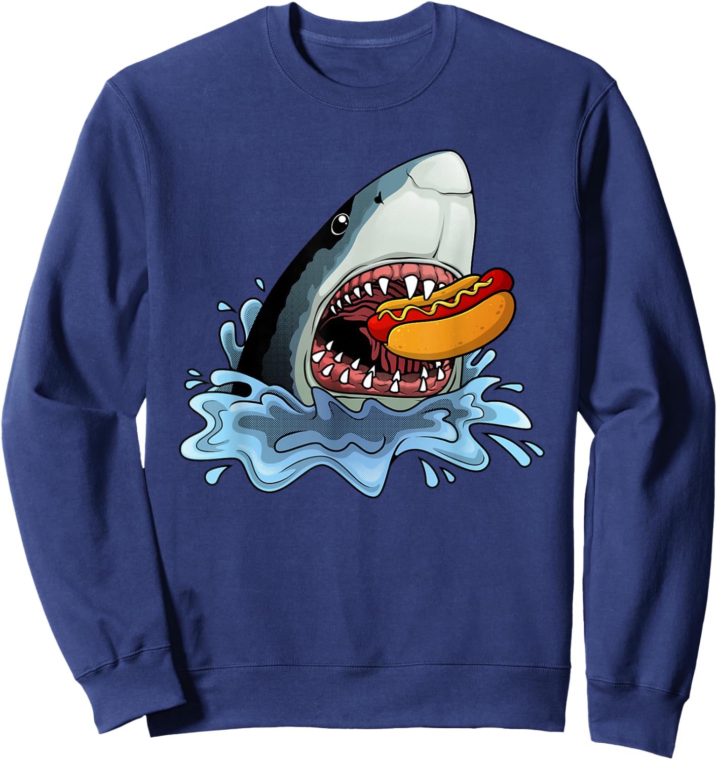 Cool Hot Dog Art Women Kids Hotdog Lovers Hot Dog Sweatshirt - Sweatshirt | Navy