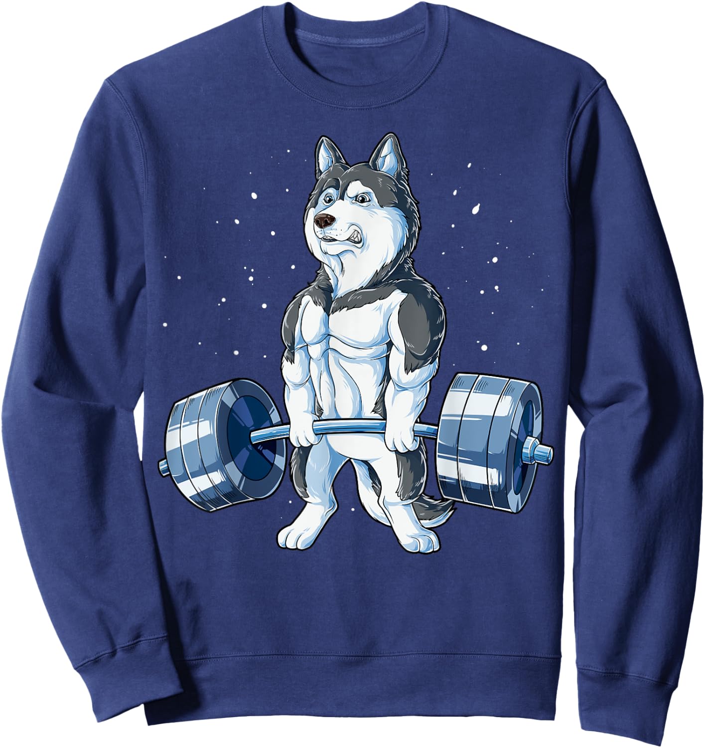 Siberian Husky Weightlifting Funny Deadlift Men Fitness Gym Sweatshirt - Sweatshirt | Navy