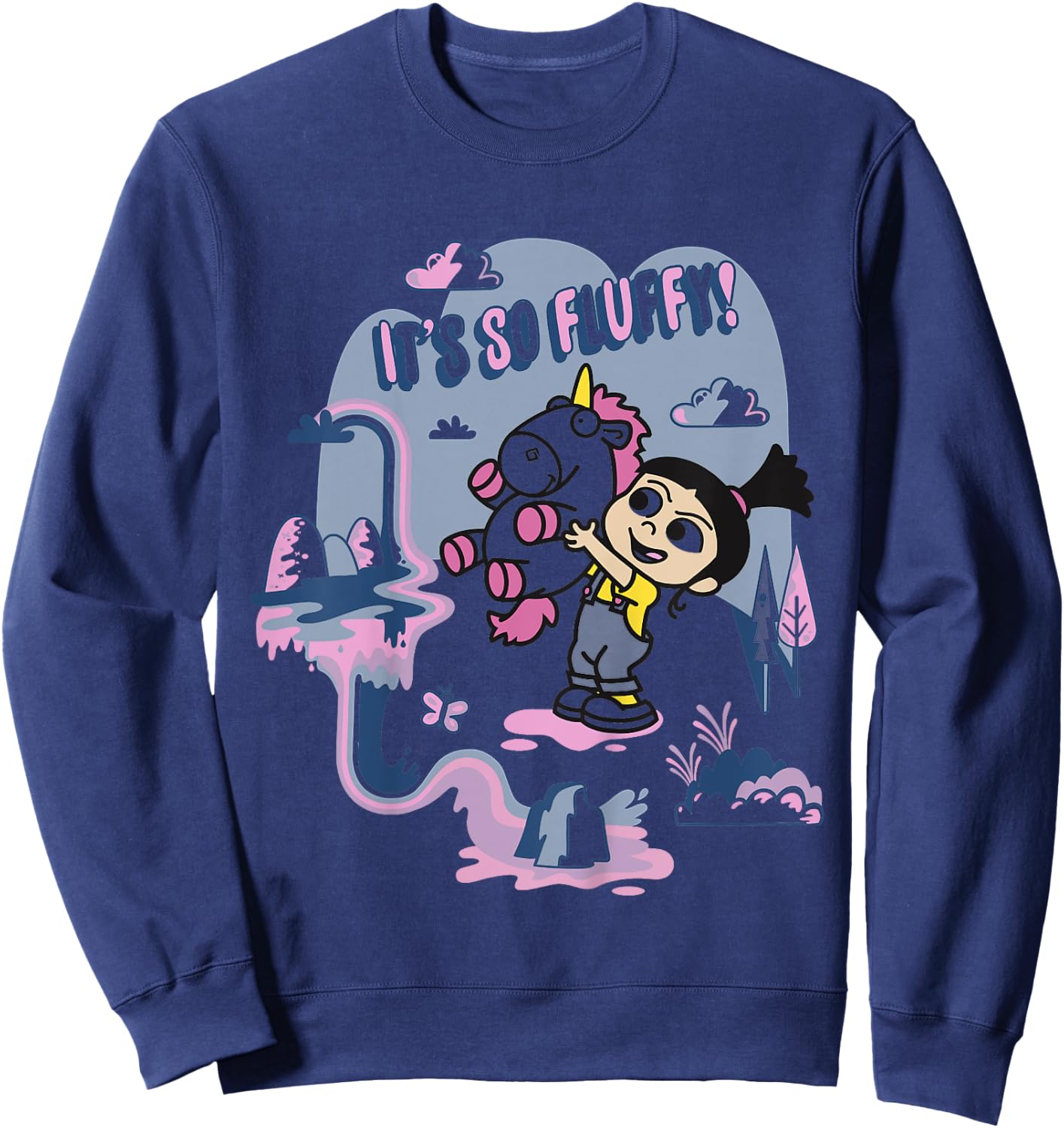 Kids Despicable Me Minions Agnes Fluffy Unicorn Graphic Sweatshirt - Sweatshirt | Navy