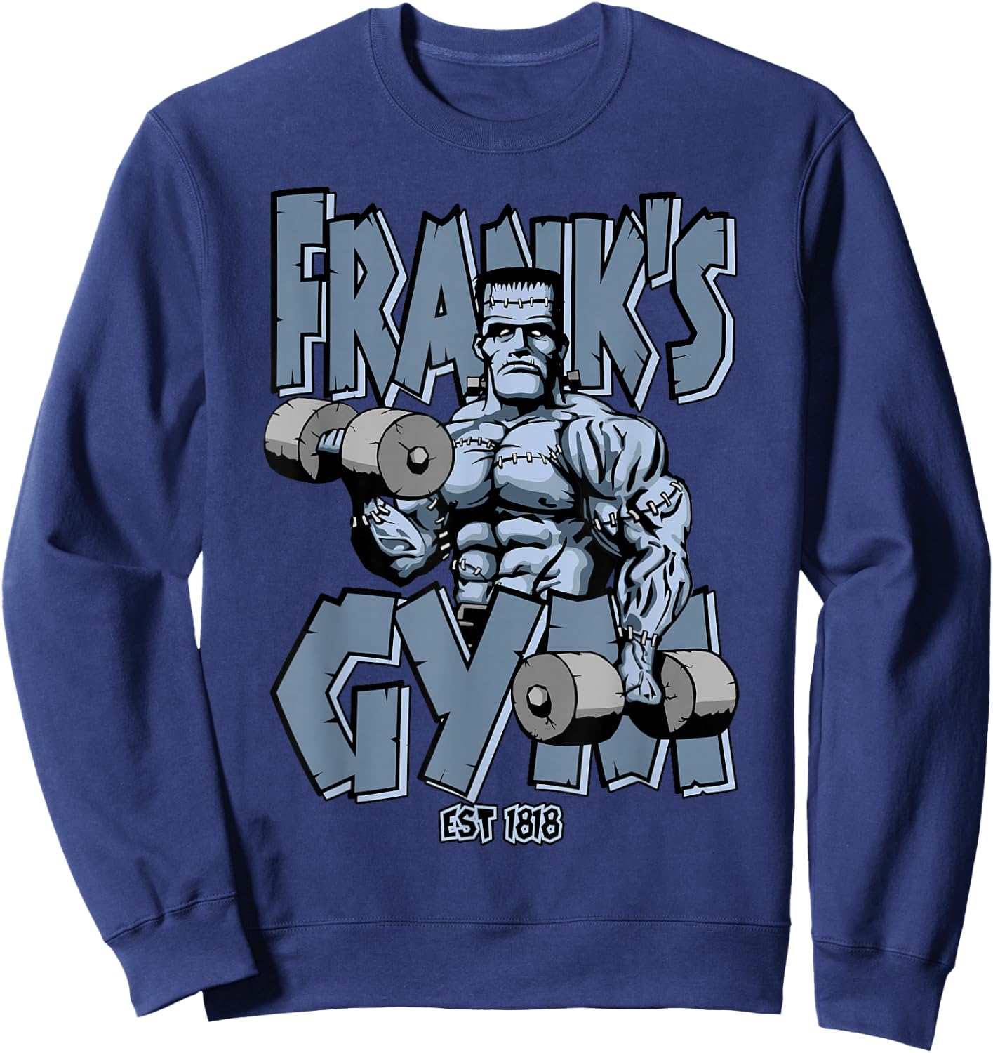 Frankenstein Gym Funny Bodybuilding Fitness Workout Sweatshirt - Sweatshirt | Navy