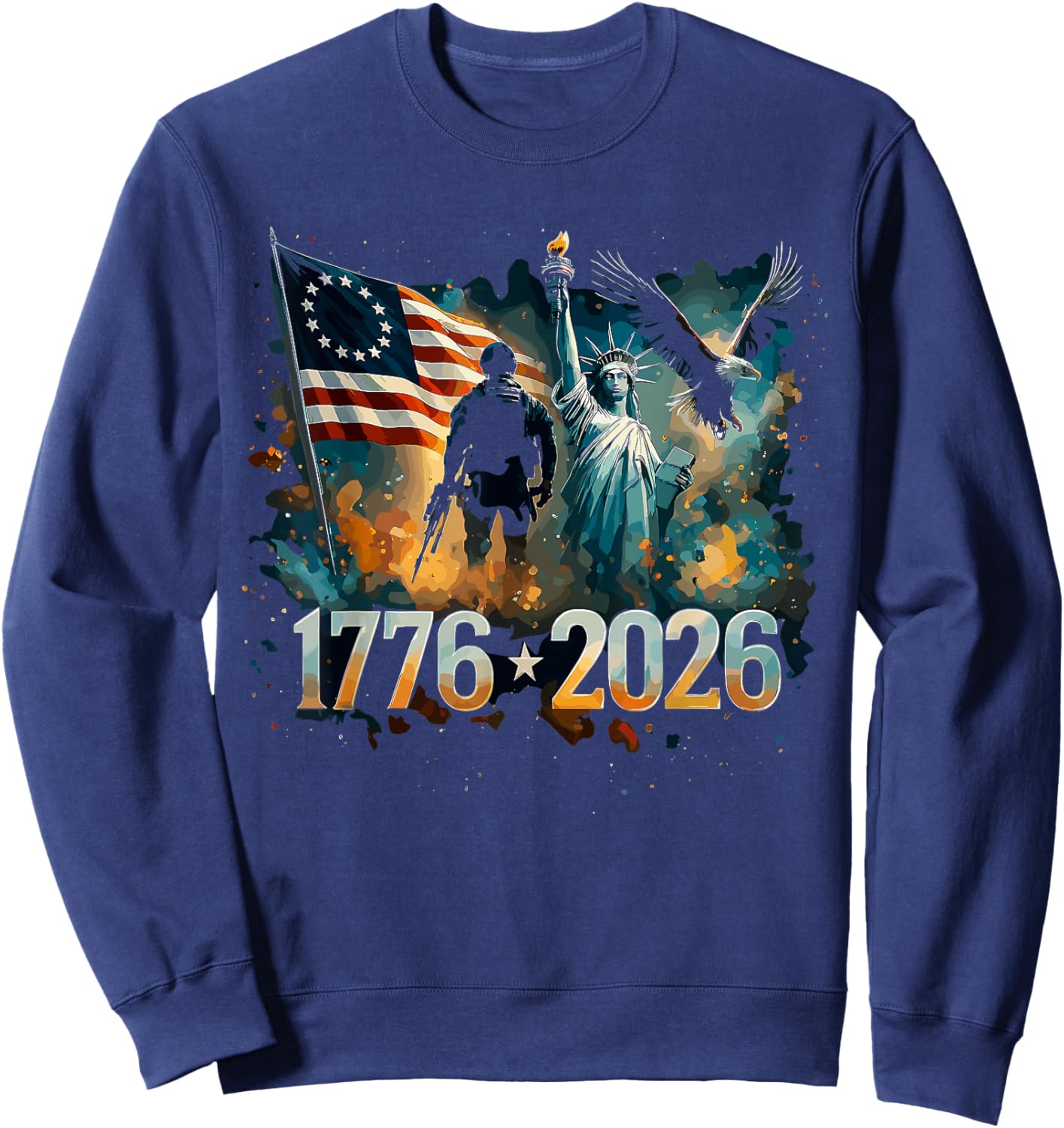 We The People 250 Years of Freedom 1776-2026 250th Birthday Sweatshirt - Sweatshirt | Navy