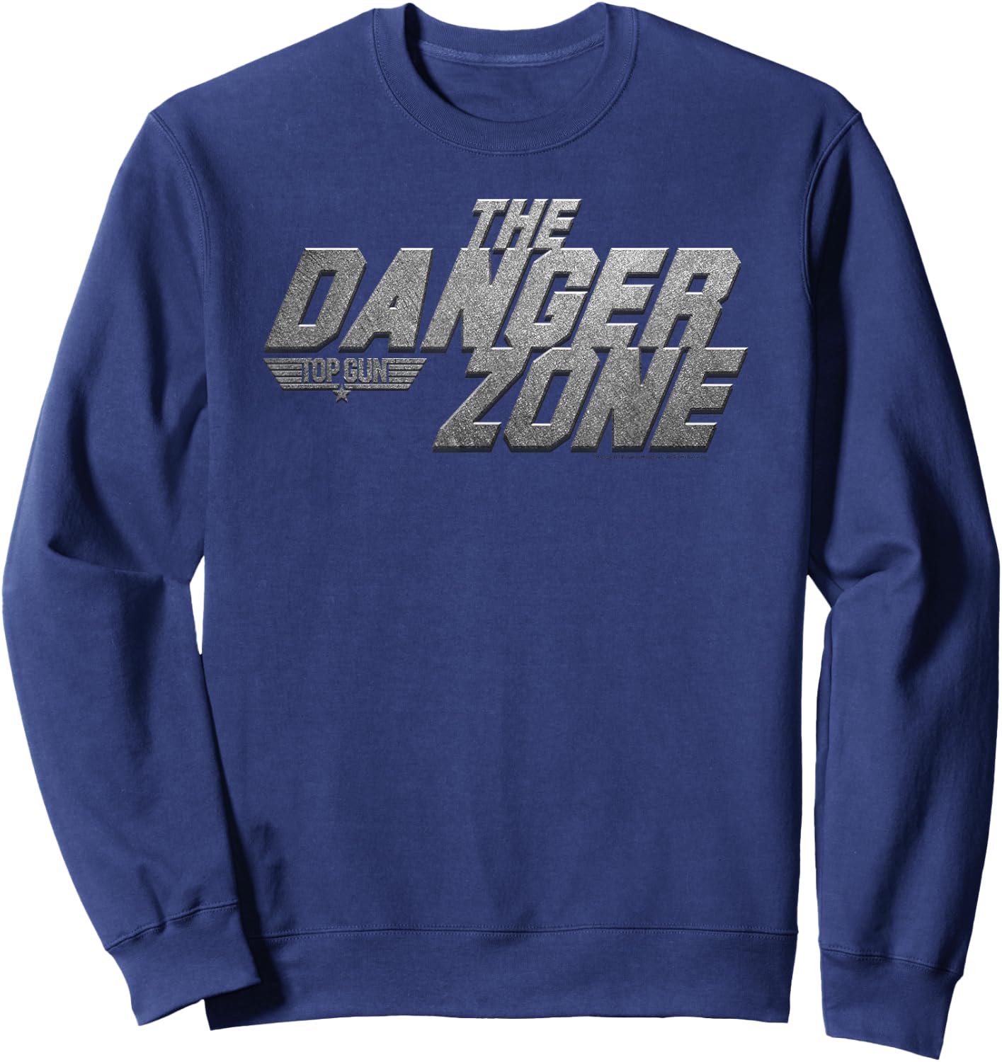 Top Gun Metallic Danger Zone Action Movie Sweatshirt - Sweatshirt | Navy