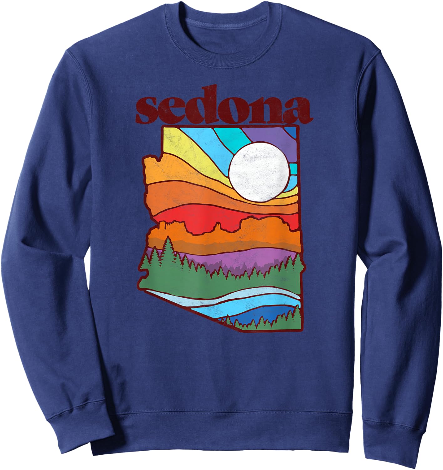 Sedona Arizona Vintage Nature Design Outdoor Graphic Sweatshirt - Sweatshirt | Navy