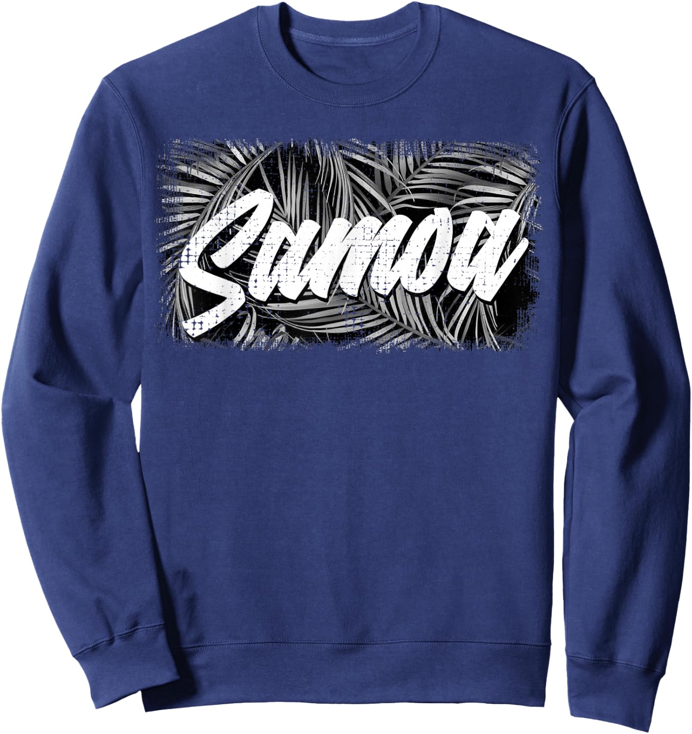 Retro Palm Samoa T Shirt Samoan Shirt Sweatshirt - Sweatshirt | Navy