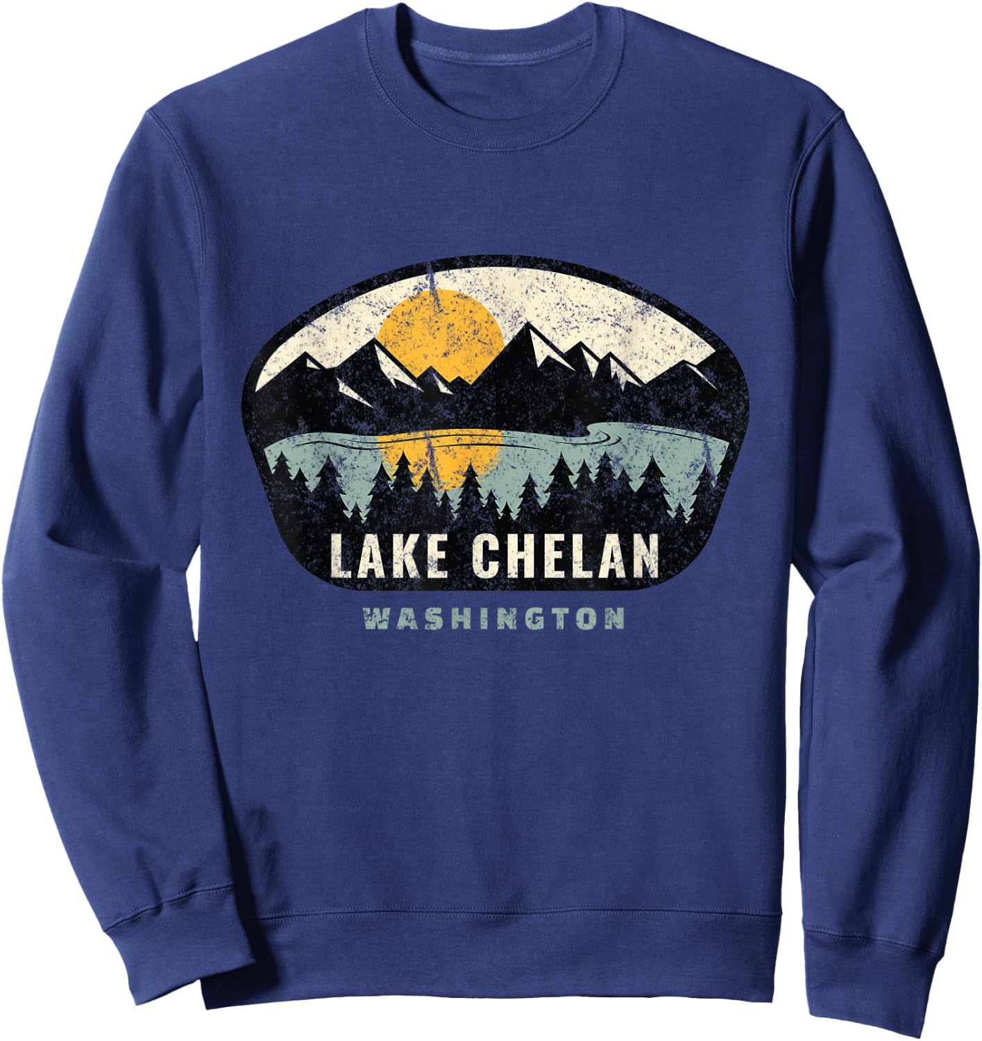 Lake Chelan Washington,WA Vacation Souvenir Sweatshirt - Sweatshirt | Navy