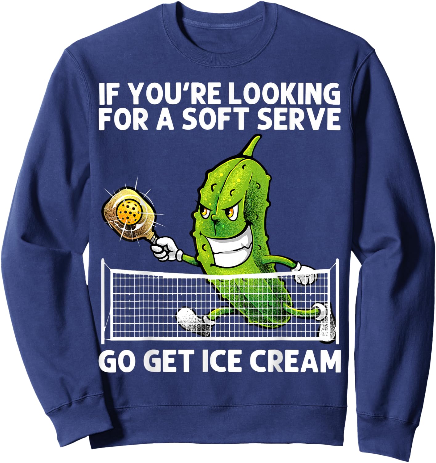 Pickleball Art Women Grandpa Gag Pickle Ball Player Sweatshirt - Sweatshirt | Navy