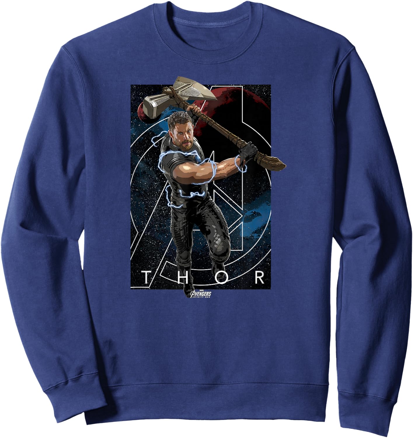 Marvel Infinity War Thor Stormbreaker Galaxy Graphic Sweatshirt - Sweatshirt | Navy