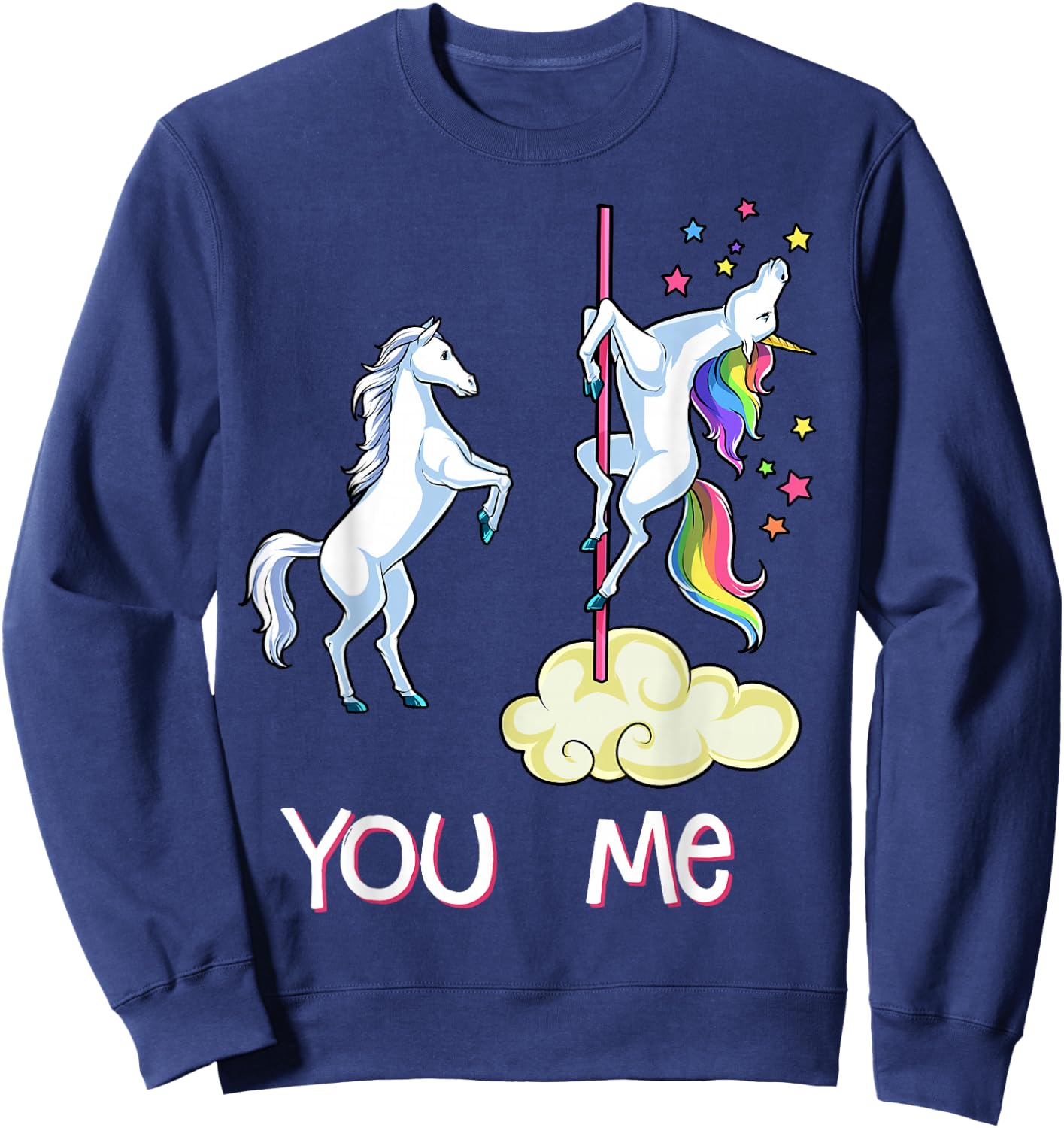Unicorn You vs Me Shirt Funny Unicorns Rainbow Gifts Sweatshirt - Sweatshirt | Navy