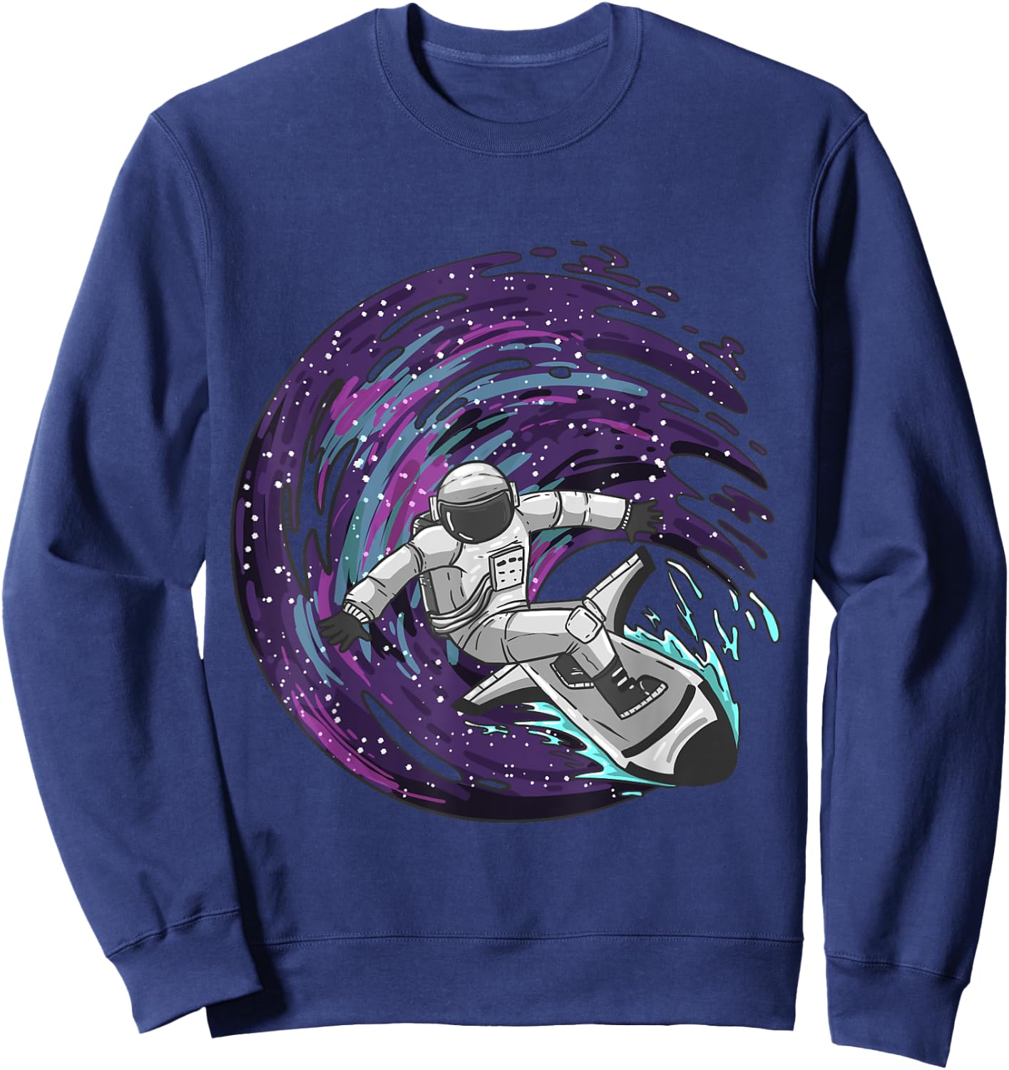 Astronaut Surfing Funny Spaceman Galaxy Space Lover Gift Sweatshirt - Sweatshirt | Navy
