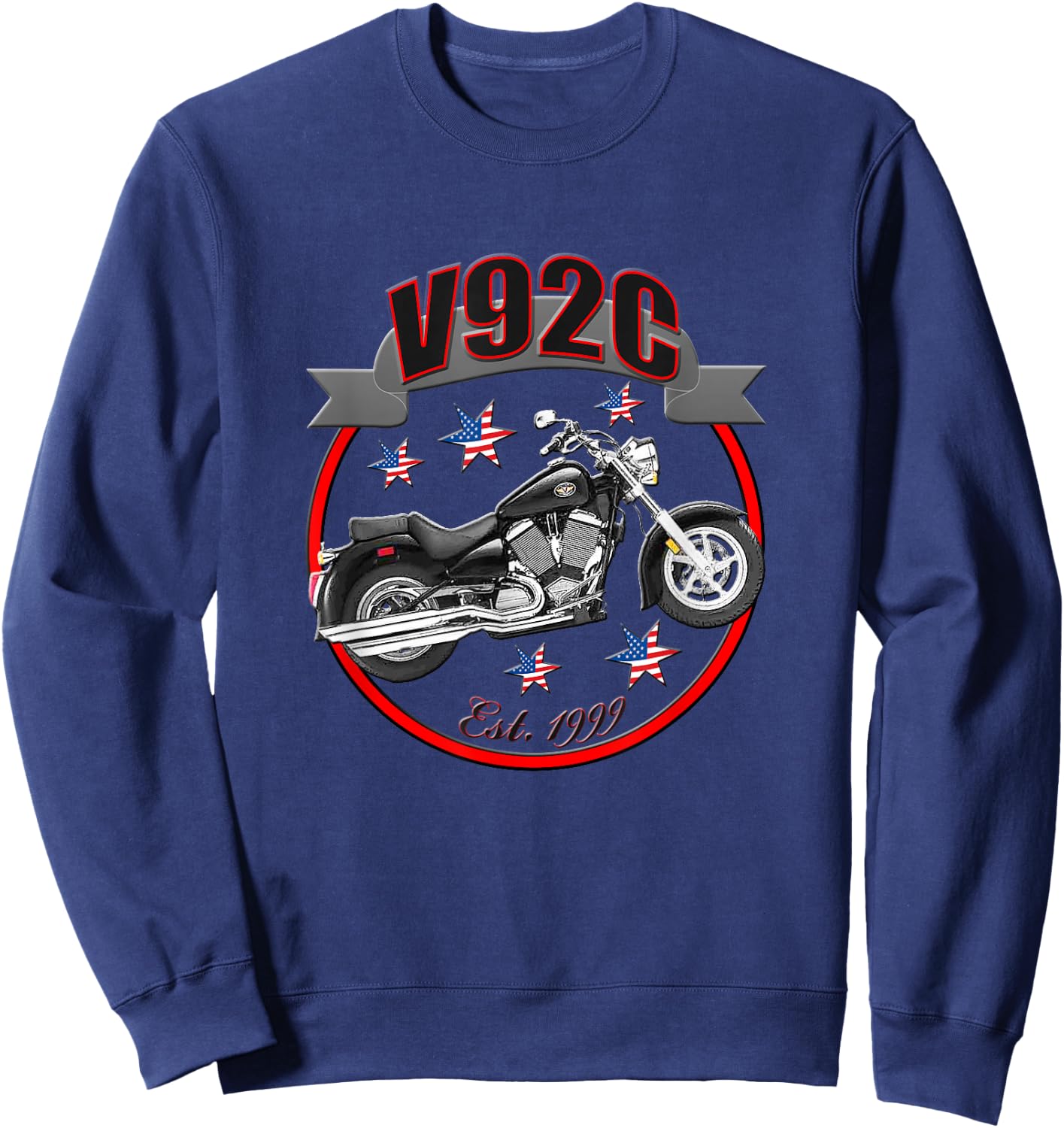 Victory V92C U.S.A. Star Motorcycle Sweatshirt - Sweatshirt | Navy
