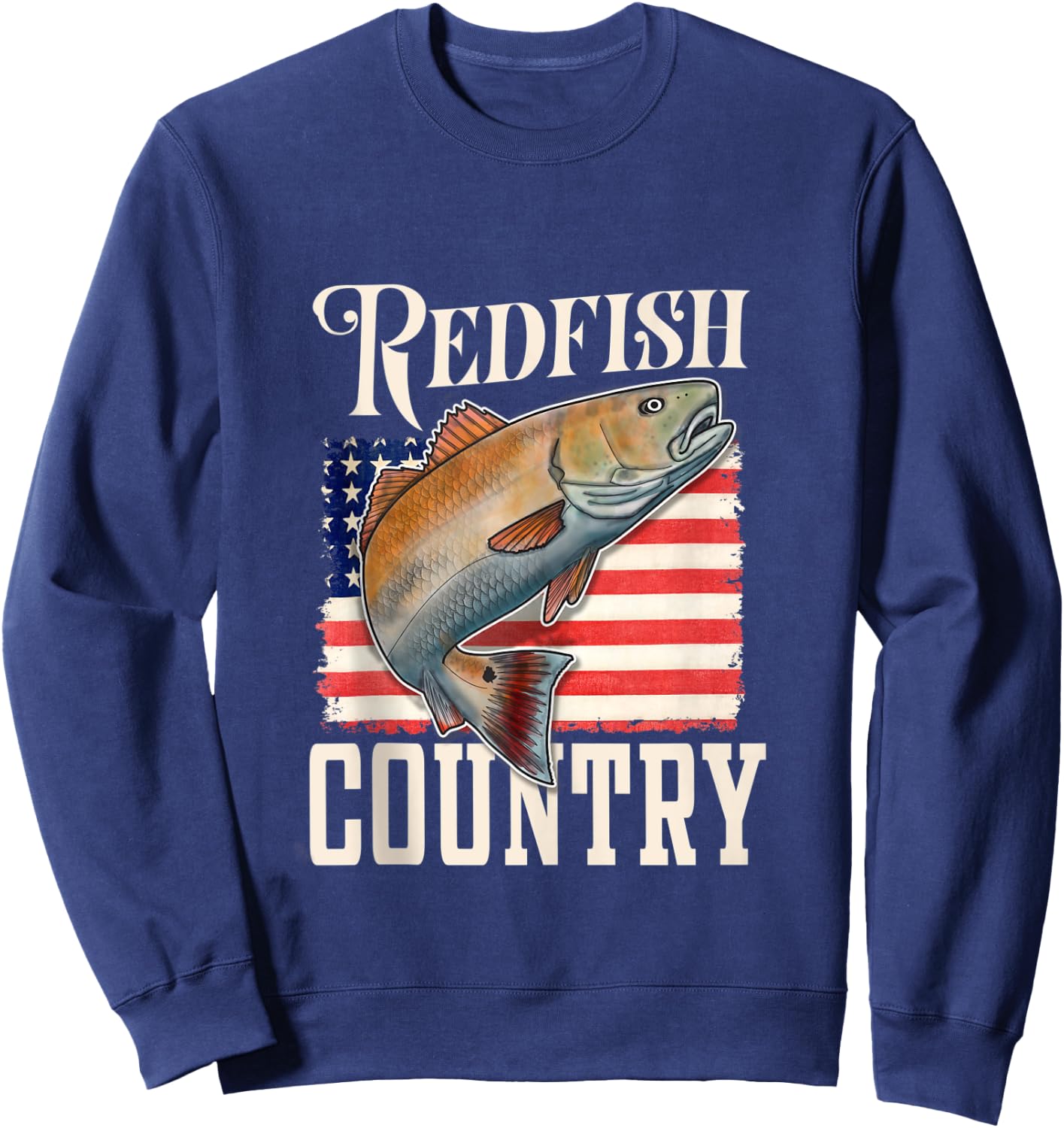Redfish Country Saltwater Red Drum Fishing Sweatshirt - Sweatshirt | Navy