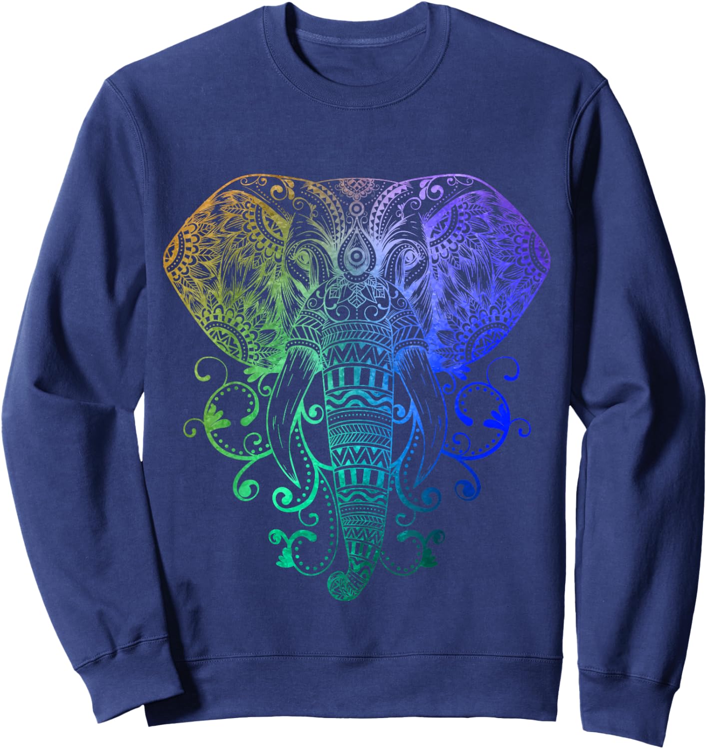 Elephant Shirt Hindu Tribal Watercolor Graphic Gift Men Wome Sweatshirt - Sweatshirt | Navy