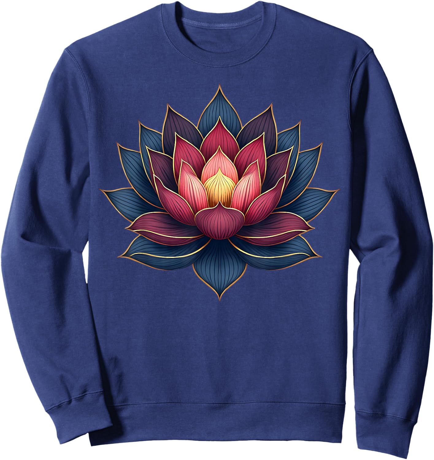 Lotus Flower Yoga Inspired for Mindful Women Sweatshirt - Sweatshirt | Navy