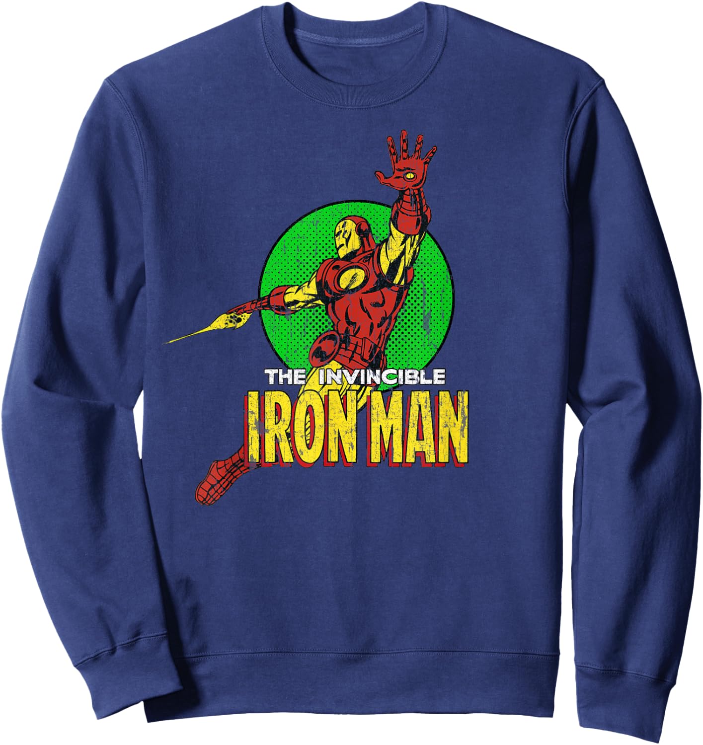 Marvel The Invincible Iron Man Retro Jetpack Badge Vintage Sweatshirt - Sweatshirt | Navy