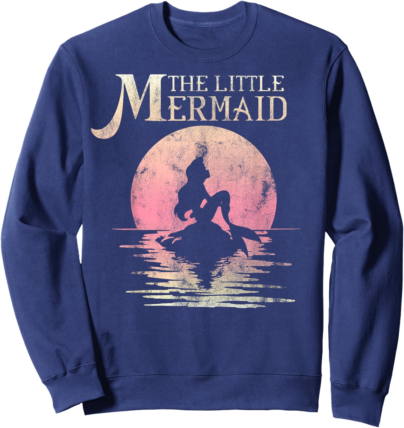 Disney The Little Mermaid Ariel Rock Moon Silhouette Sweatshirt - Sweatshirt | Navy