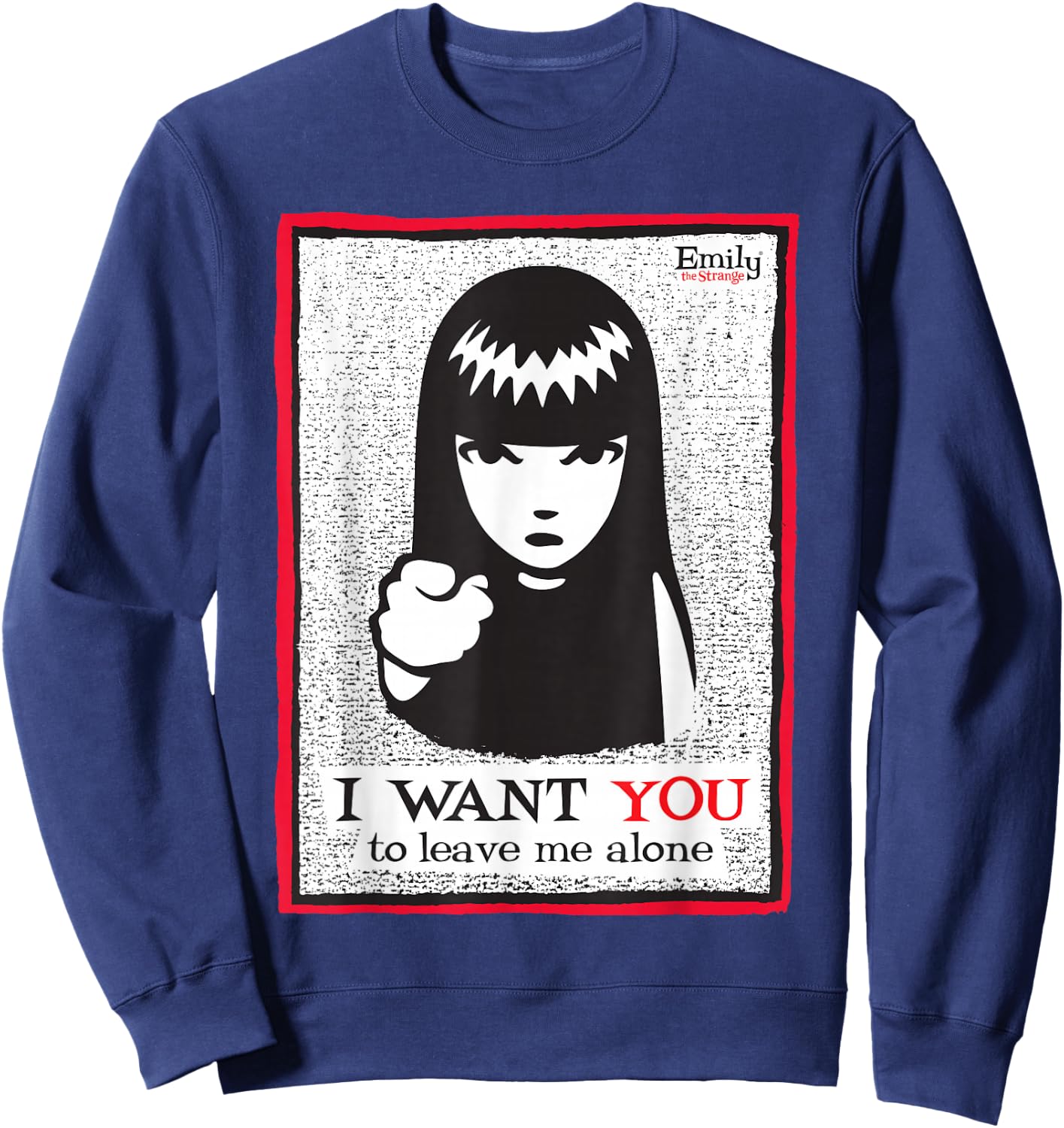 Emily The Strange I want You To Leave Me Alone Sweatshirt - Sweatshirt | Navy