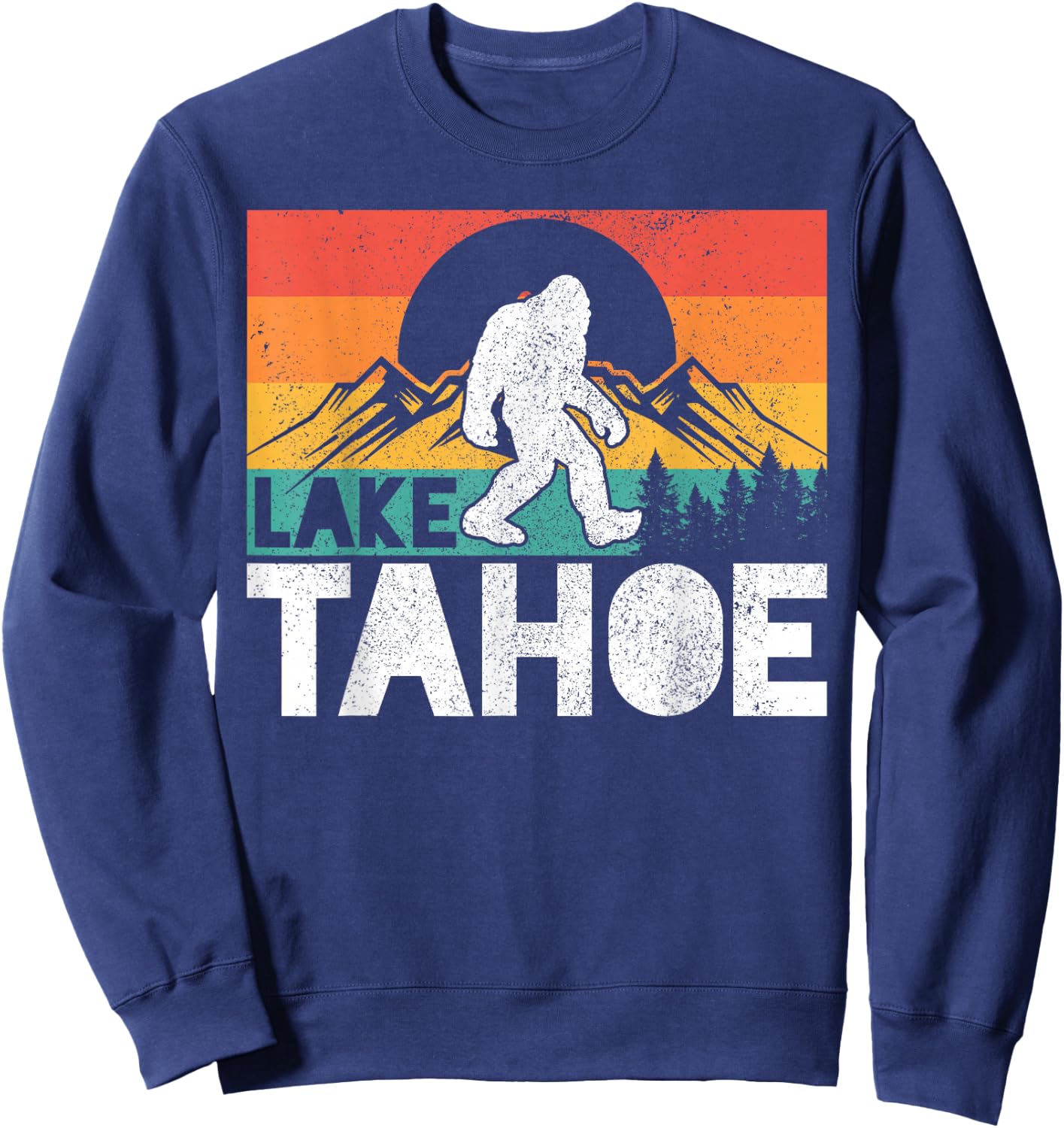 Lake Tahoe California Bigfoot Vintage America California Sweatshirt - Sweatshirt | Navy
