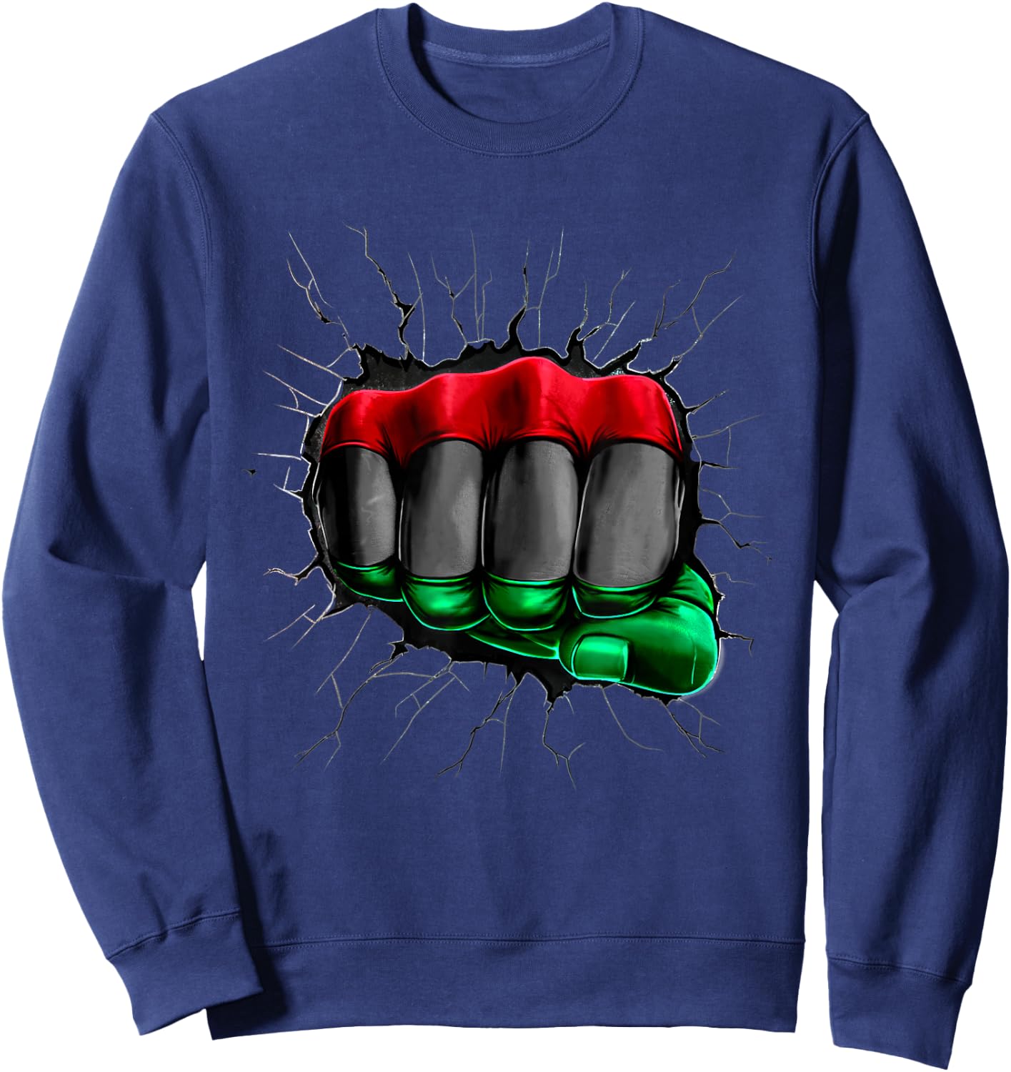 Pan African UNIA Flag Fist Shirt Sweatshirt - Sweatshirt | Navy
