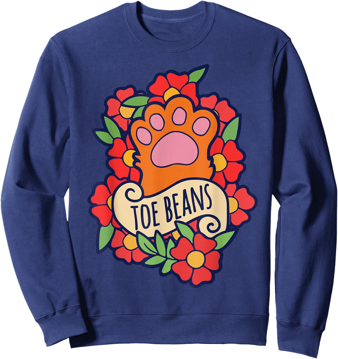 Toe Beans funny cat people gifts cat person Sweatshirt - Sweatshirt | Navy