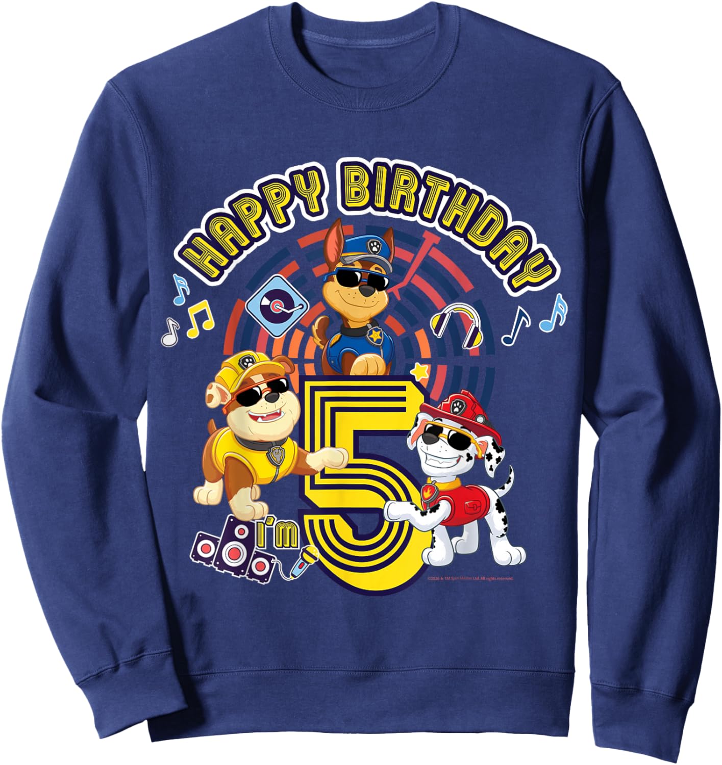 Official Paw Patrol Happy Day Birthday Age 5 Sweatshirt - Sweatshirt | Navy