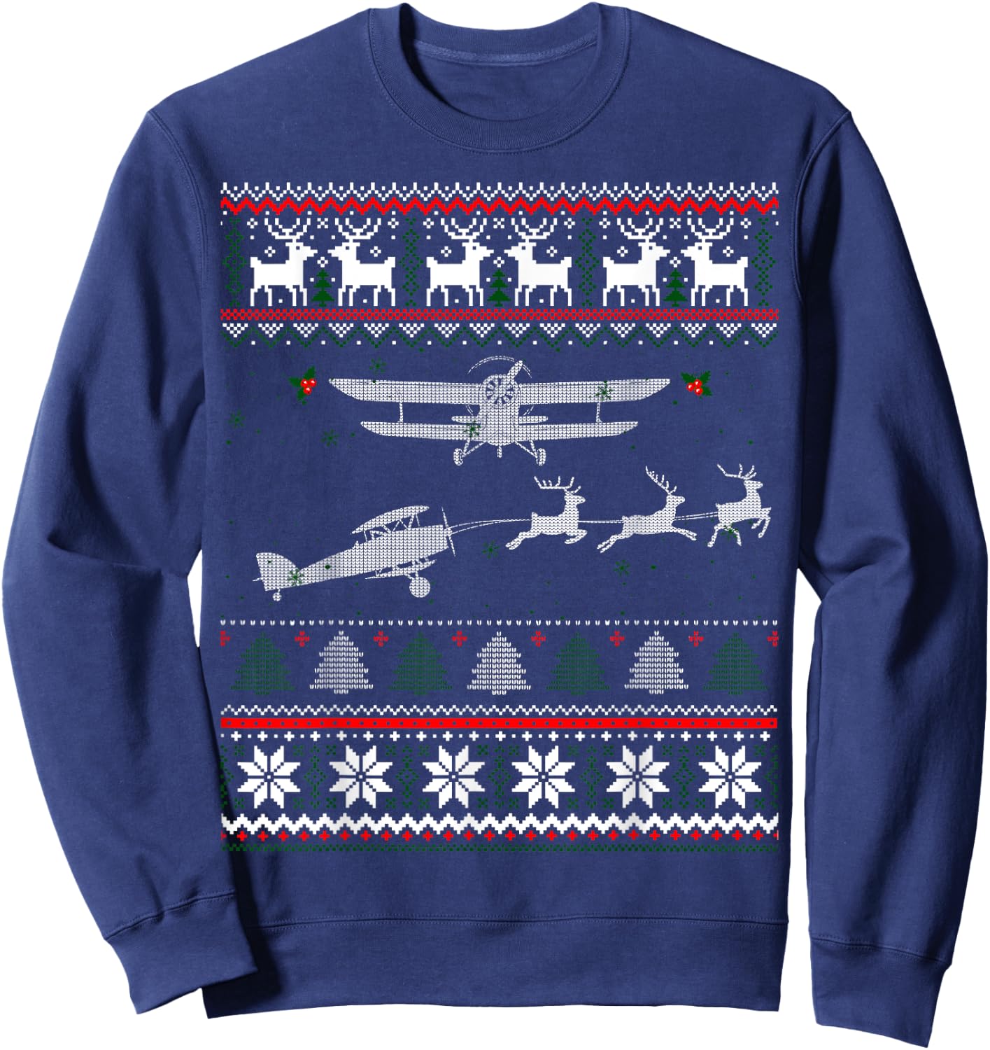 Best Christmas Thanksgiving Gift Pilots Aviation Ugly Sweatshirt - Sweatshirt | Navy